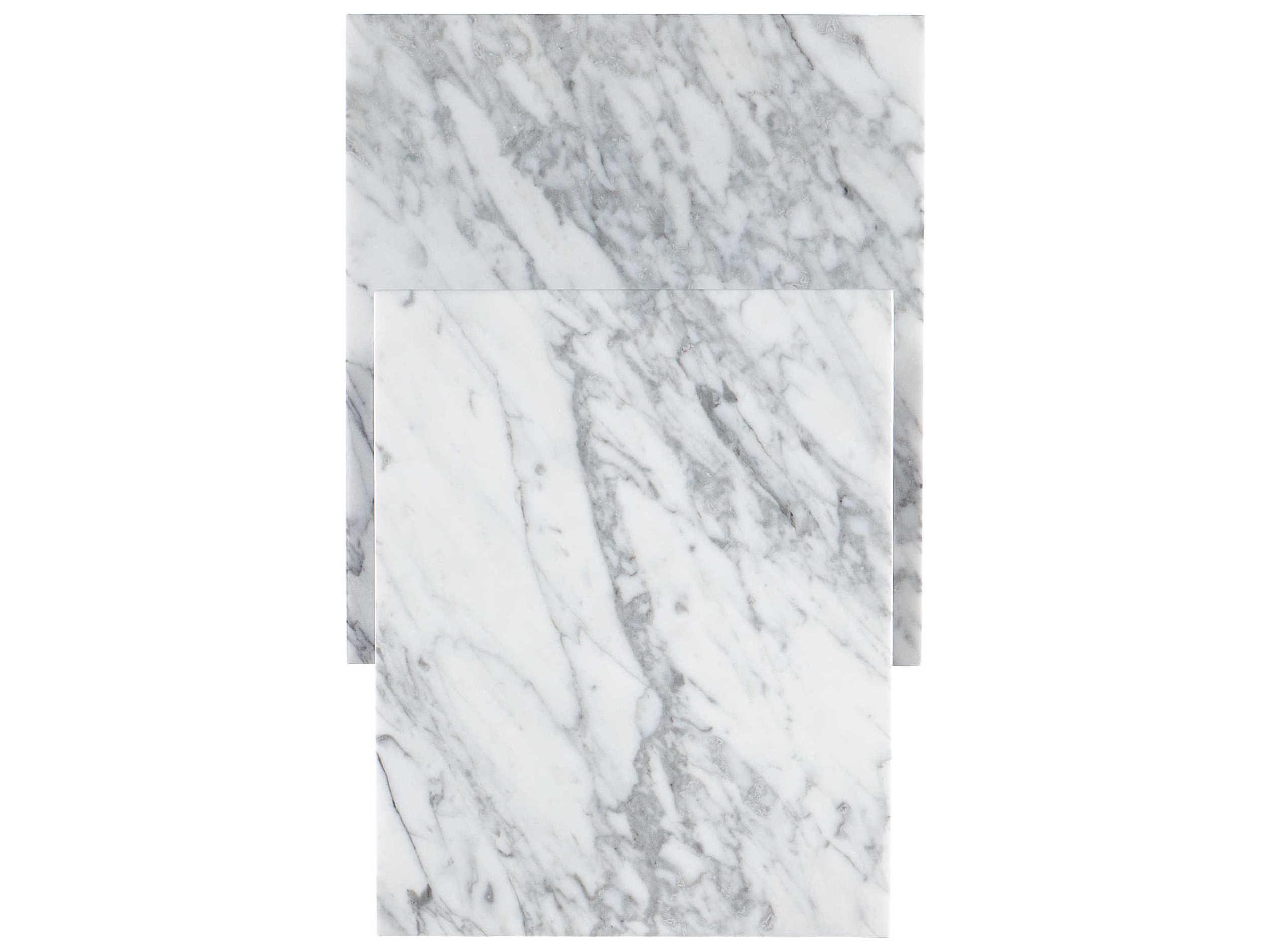 Hooker Furniture Melange Rectangular Carrara Marble Silver End Table