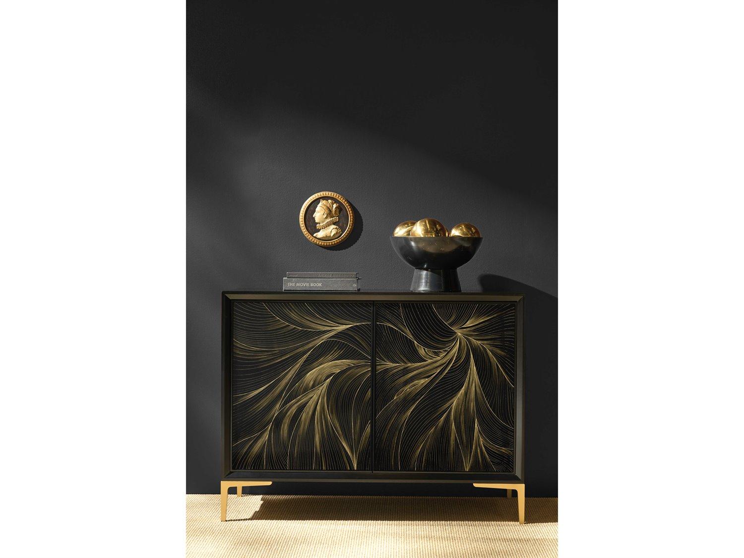 Hooker Furniture Melange Black Maple Wood Accent Chest