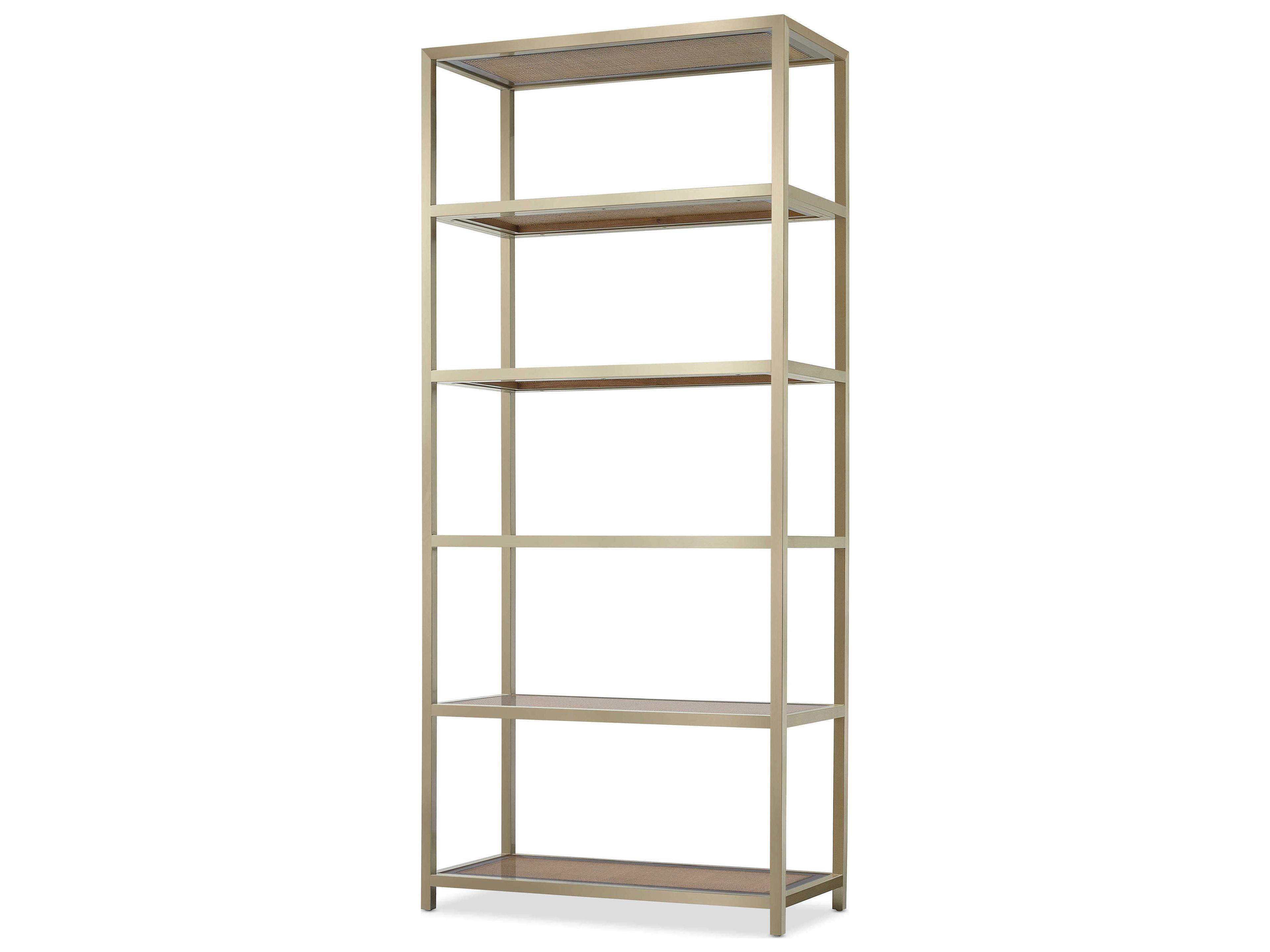 Hooker Furniture Melange Steel Frame With Cane Shelf Inserts Bookcase