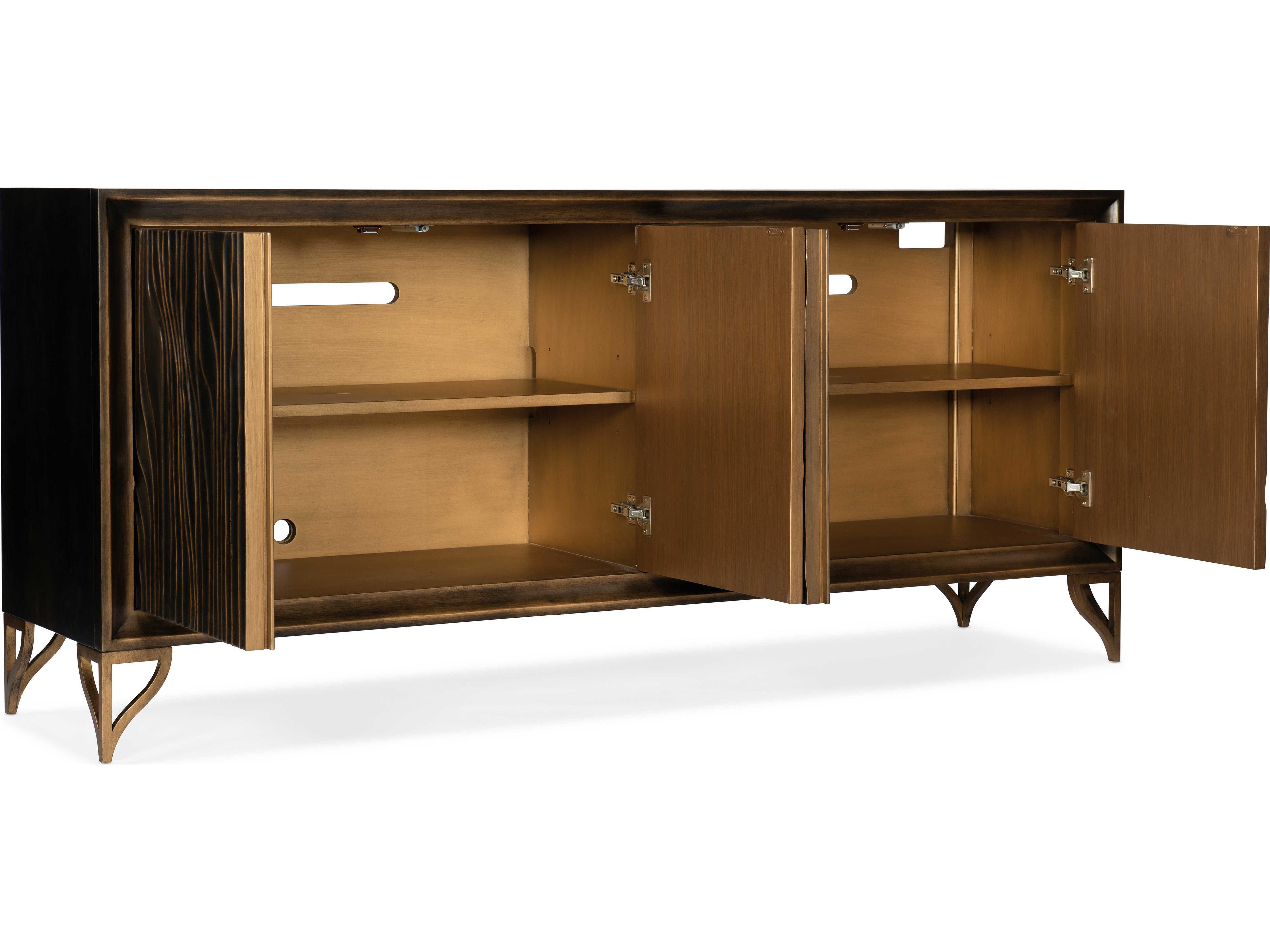 Luxecor Heritage Mountgomery 76" Maple Wood Dark Credenza Sideboard