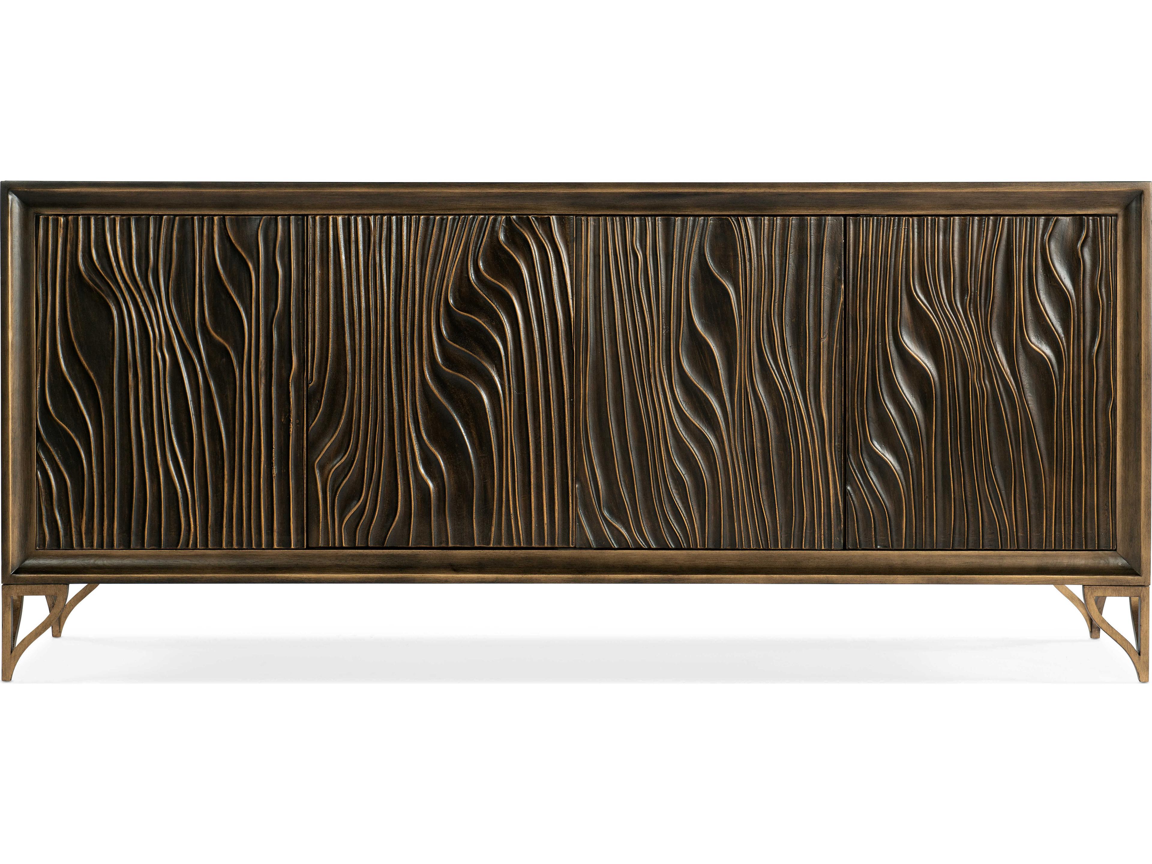 Luxecor Heritage Mountgomery 76" Maple Wood Dark Credenza Sideboard