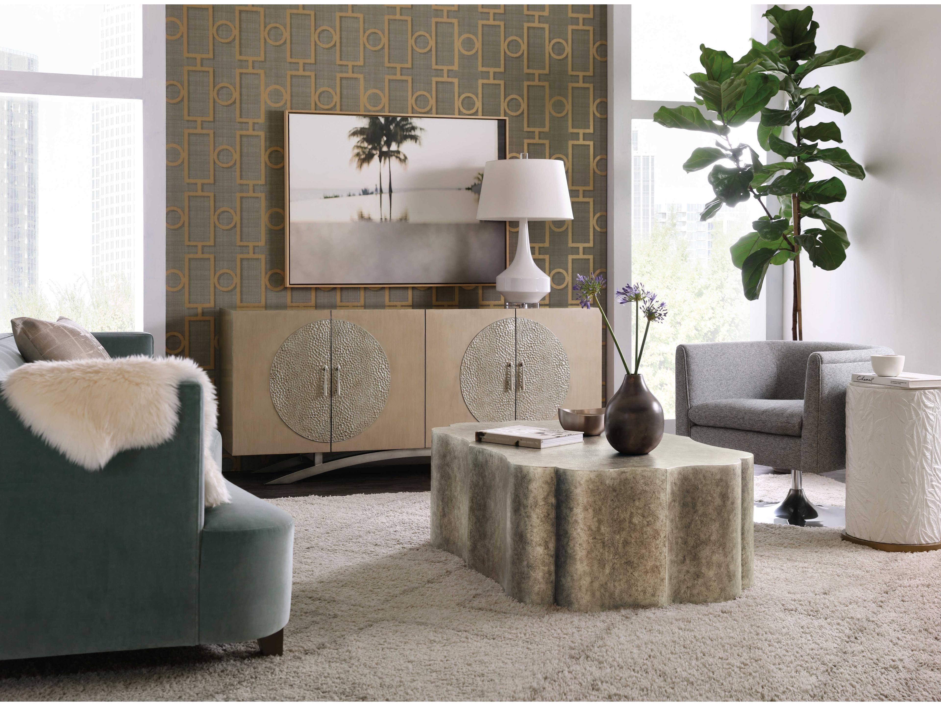 Hooker Furniture Melange 76" Maple Wood Golds Media Console