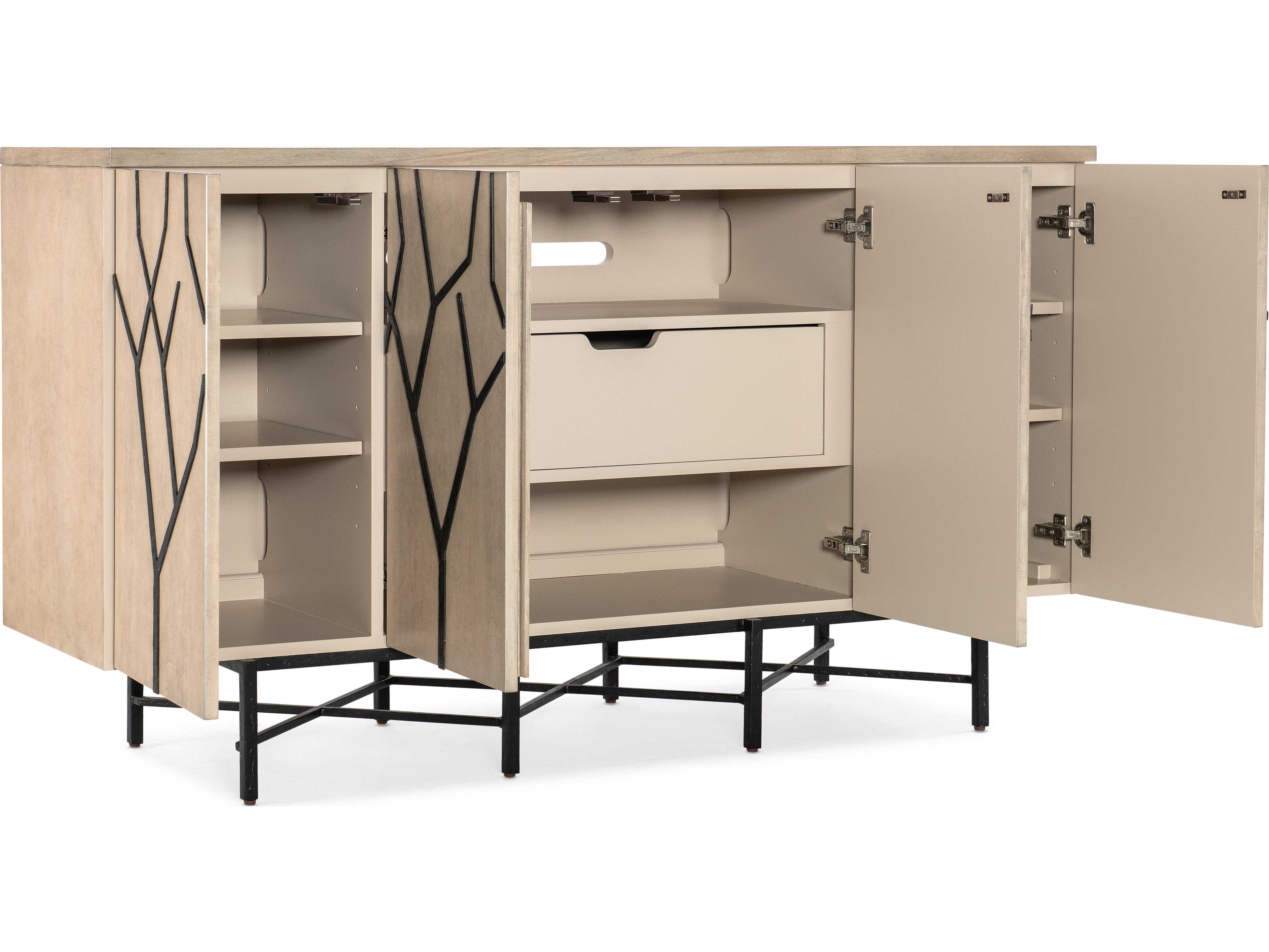 Hooker Furniture Melange Branched 75" Maple Wood Light Media Console