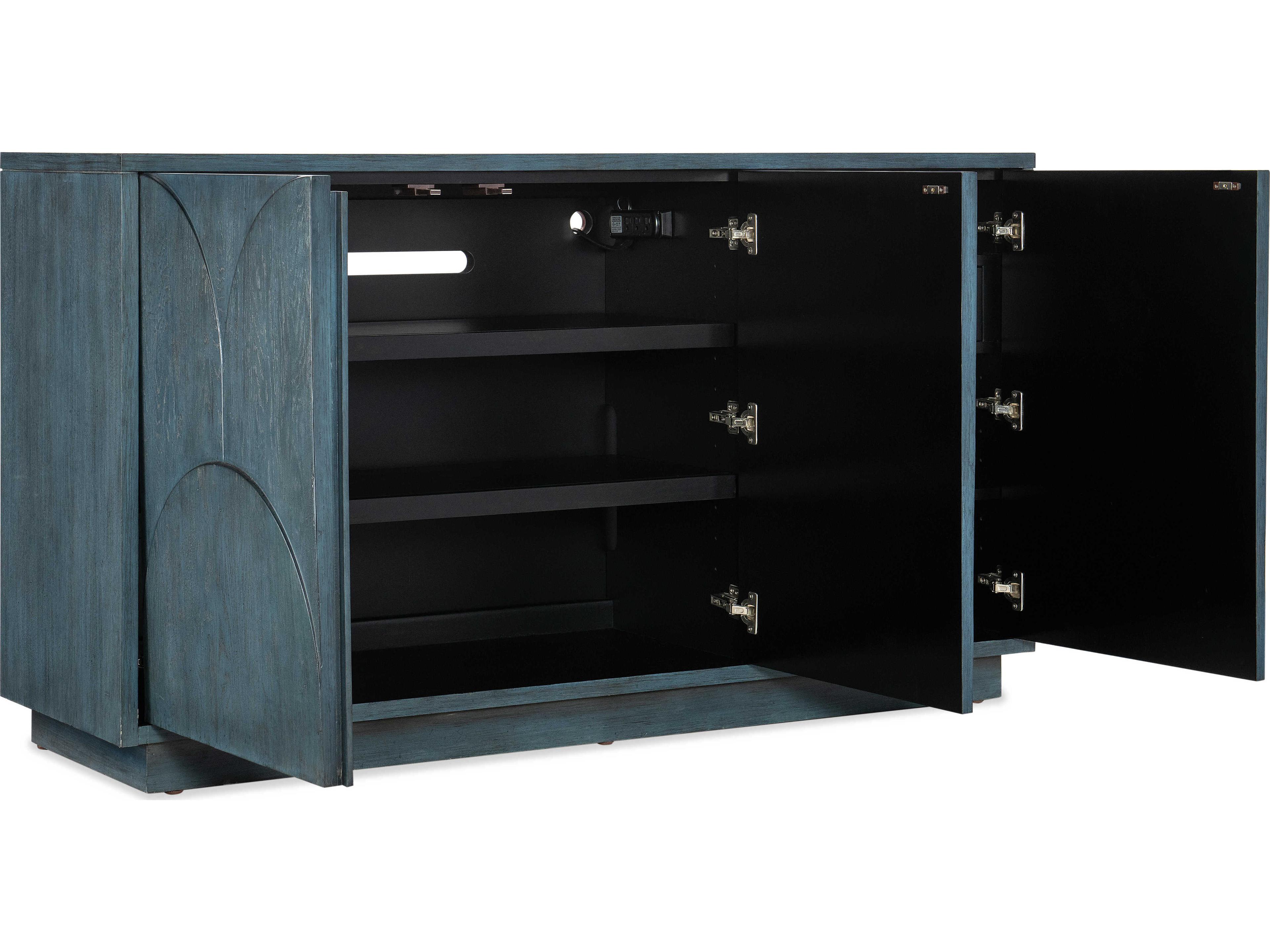 Hooker Furniture Melange Valley 64" Oak Wood Blue Media Console
