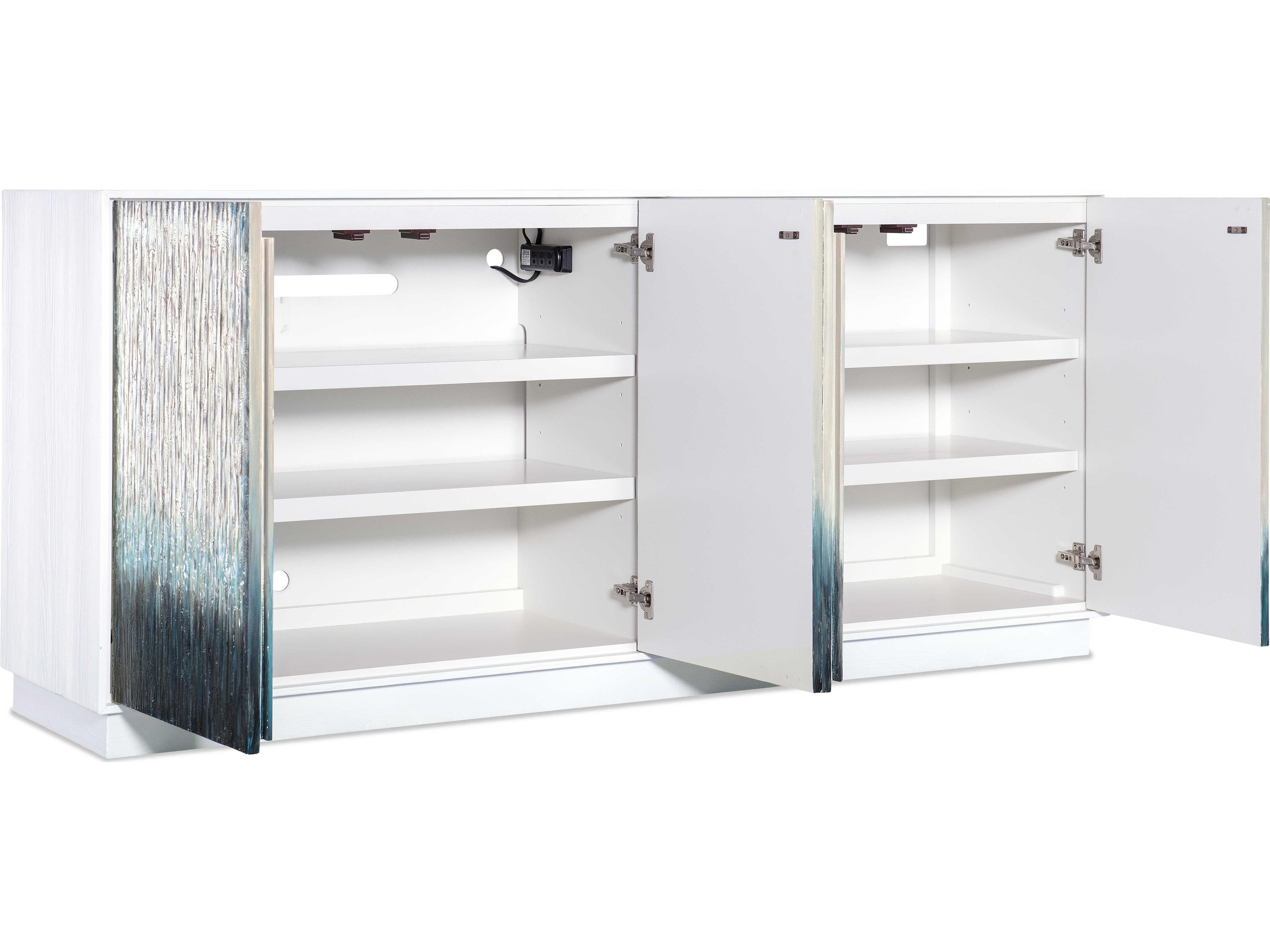 Hooker Furniture Melange Mediterranean 78" Maple Wood White Entertainment Credenza