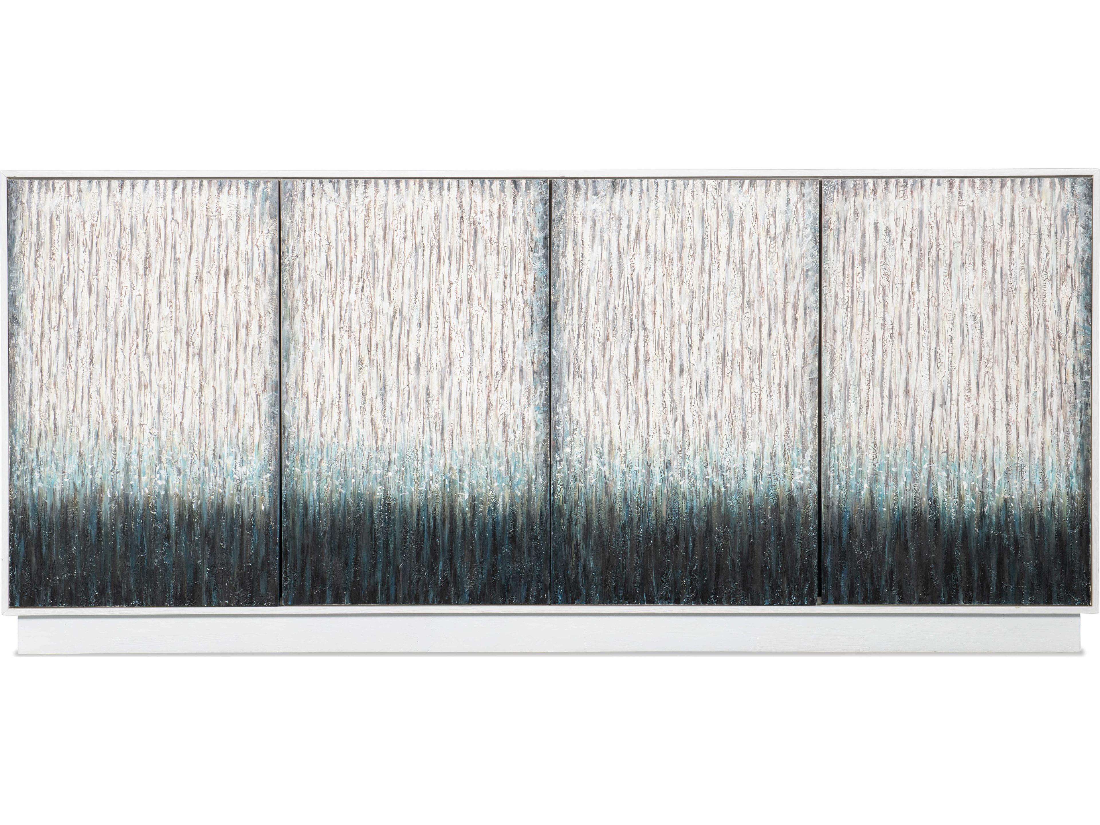 Hooker Furniture Melange Mediterranean 78" Maple Wood White Entertainment Credenza