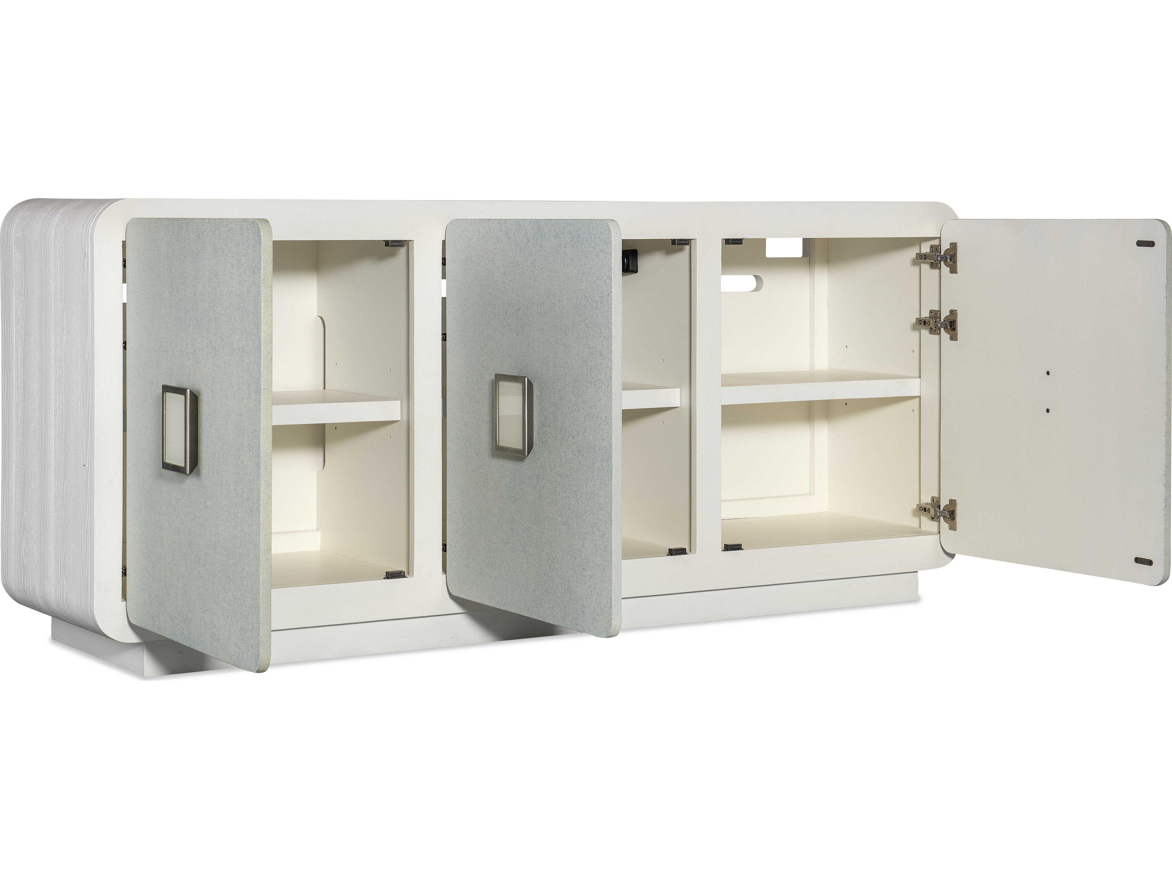 Hooker Furniture Melange Atlantis 76" Pine Wood White Entertainment Credenza