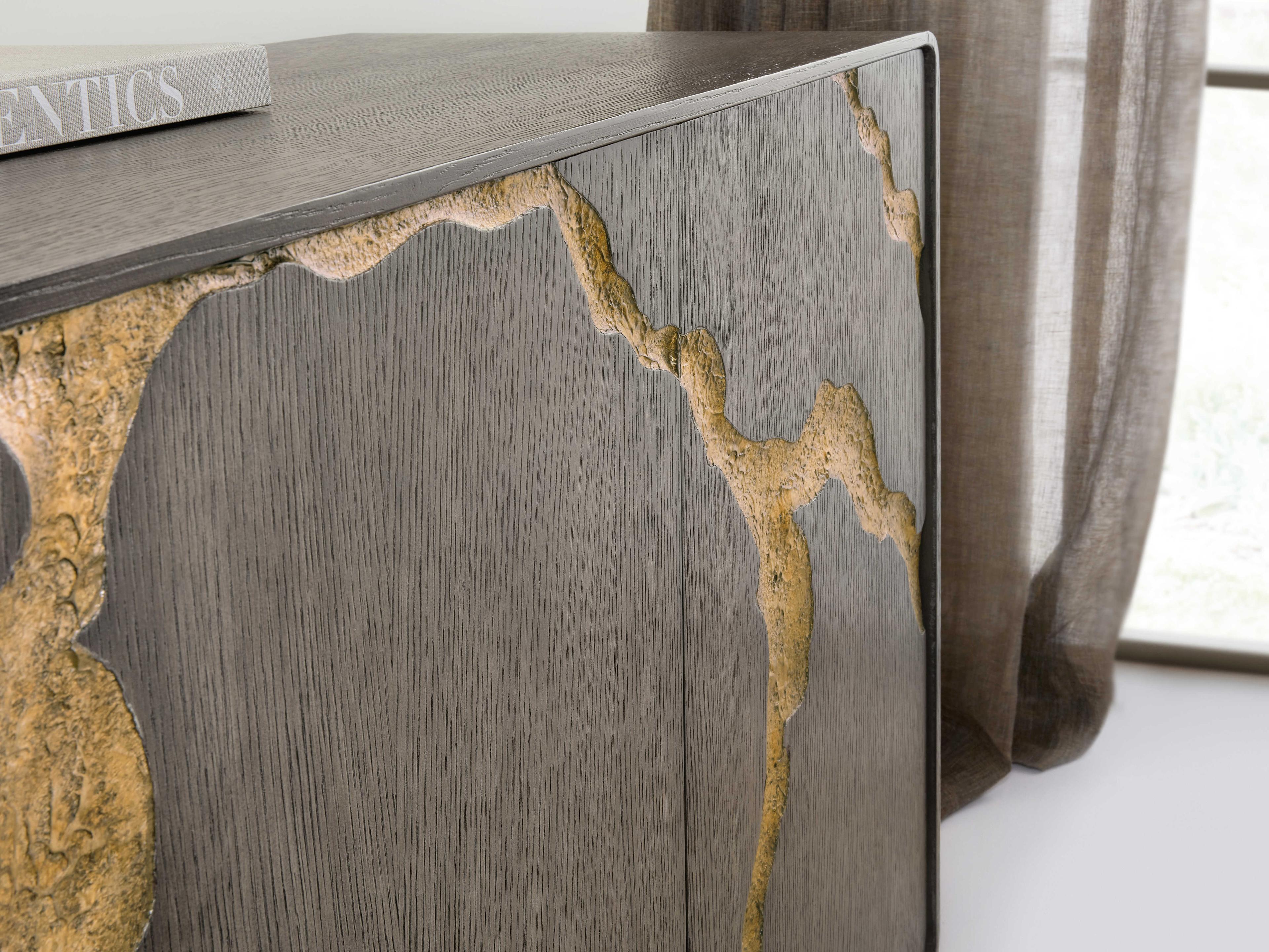 Hooker Furniture Melange Fissured 78" Oak Wood Green Entertainment Credenza