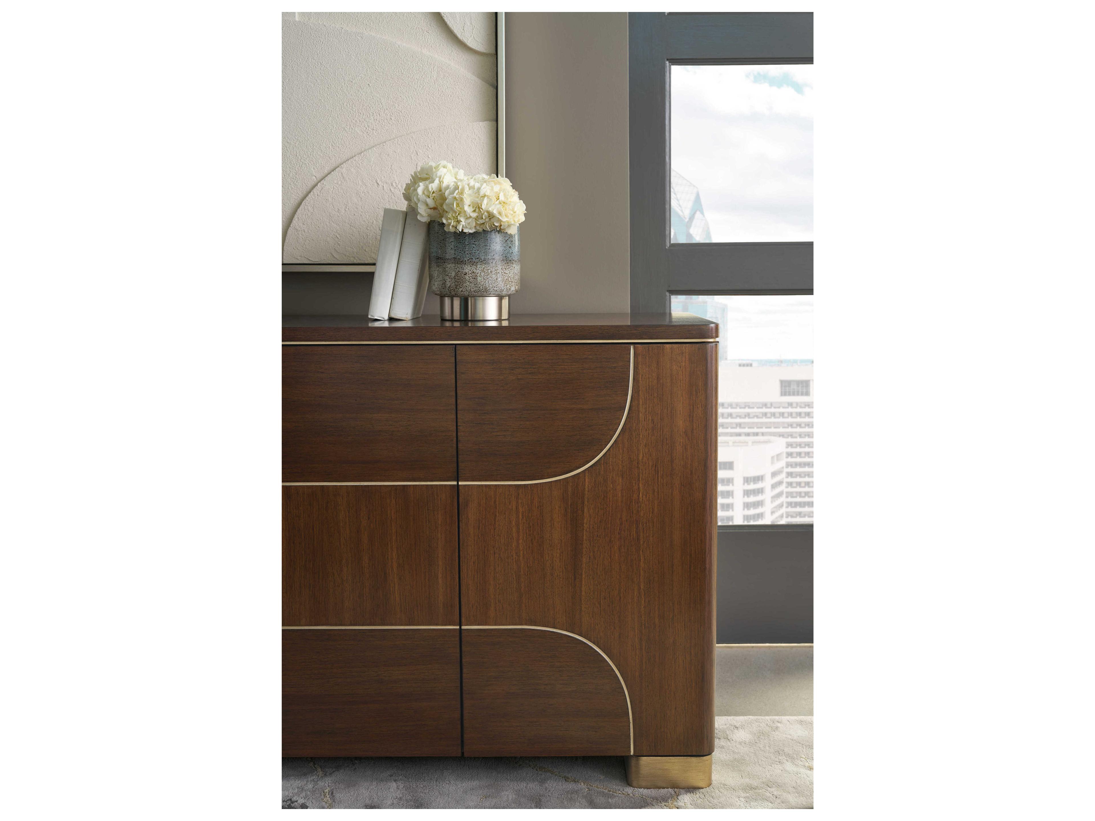 Hooker Furniture Melange 74" Walnut Wood Sideboard