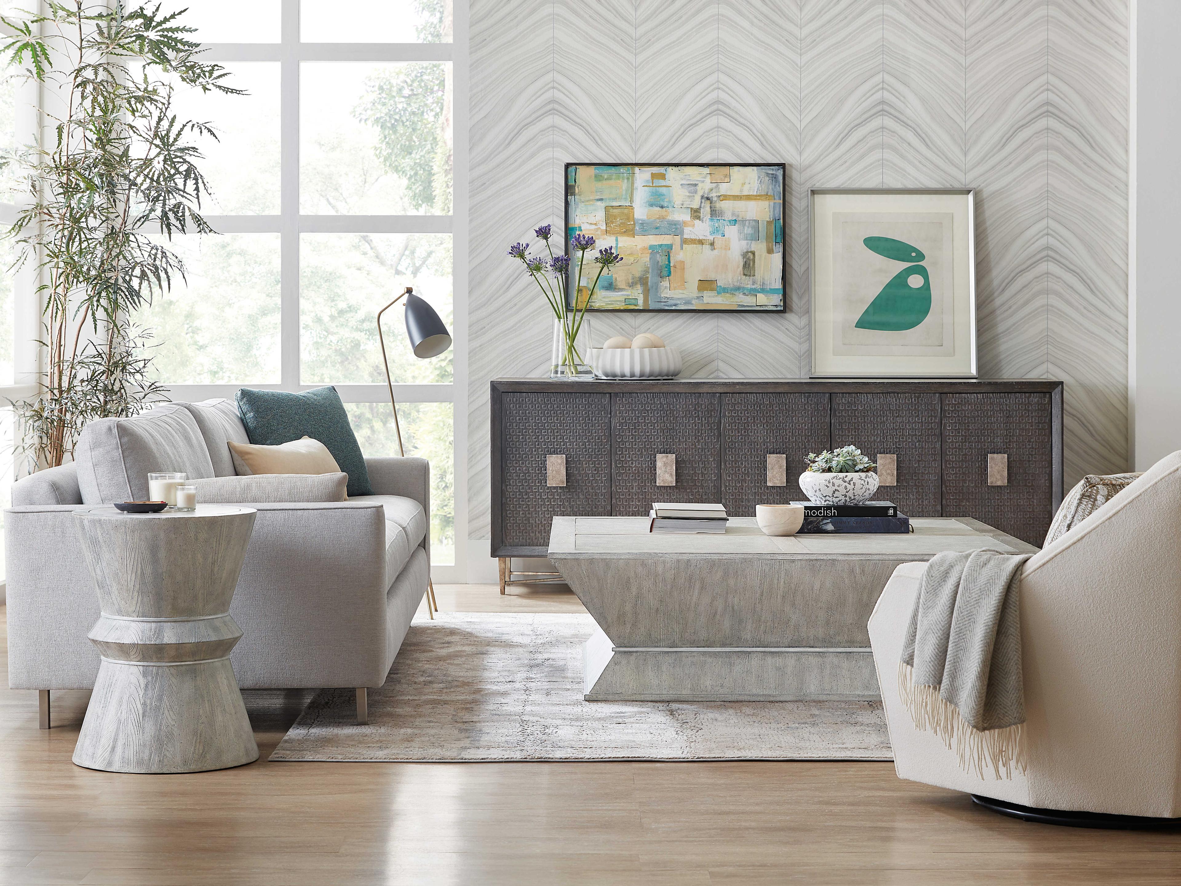 Hooker Furniture Melange Korena Square Stone Gray Cocktail Table