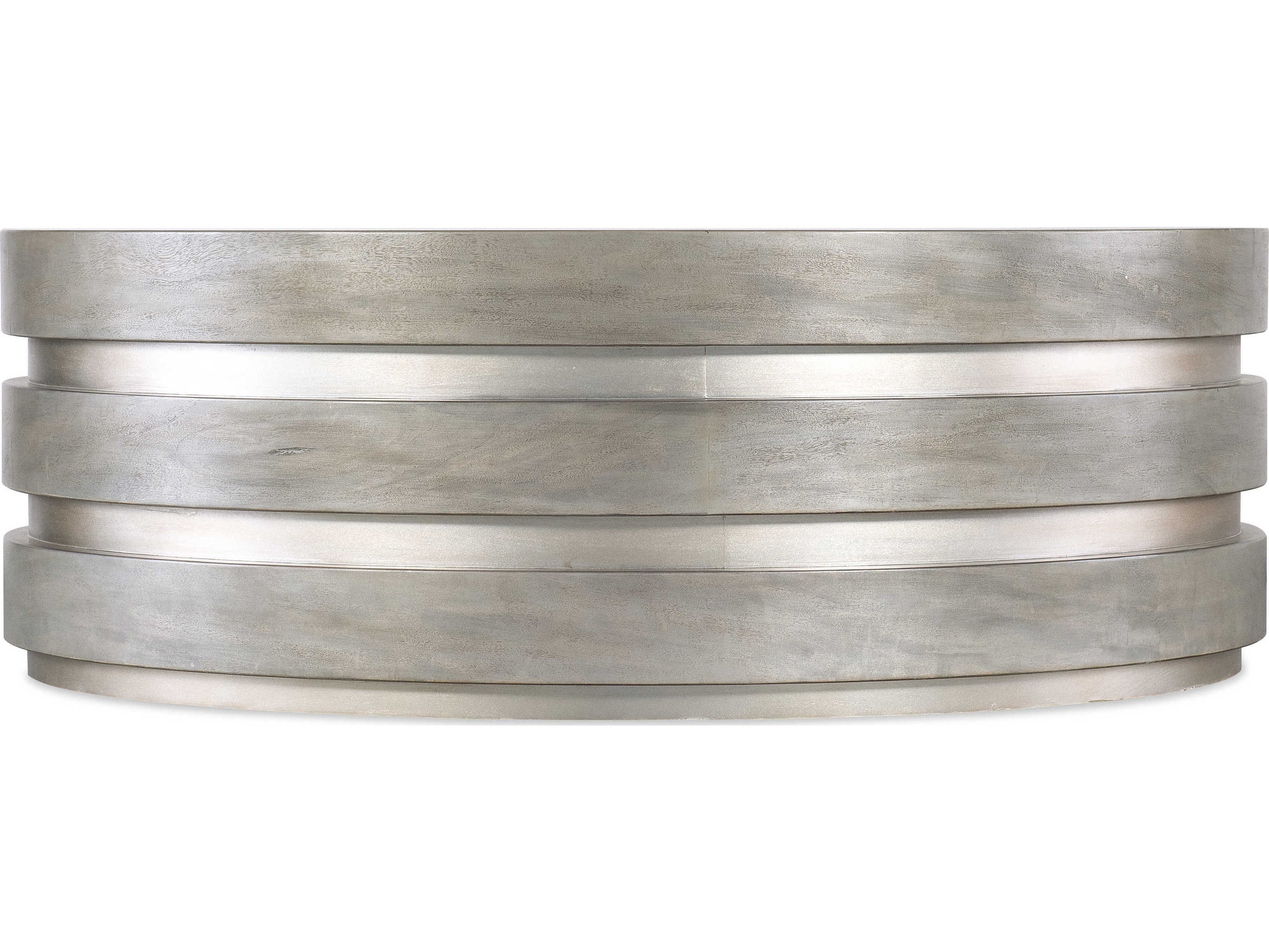 Hooker Furniture Melange Guilded Round Wood Gray With Silver Leaf Cocktail Table