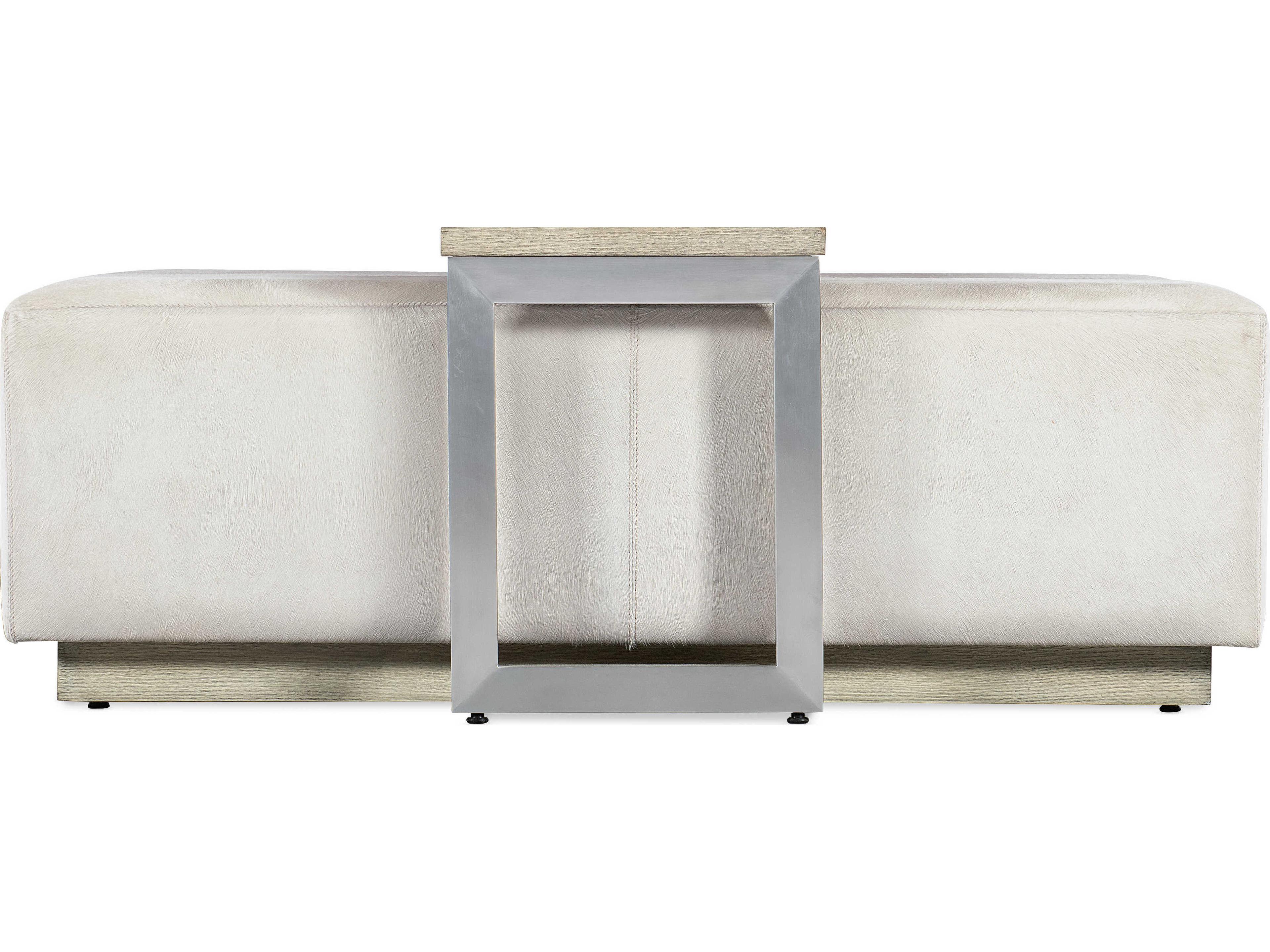 Hooker Furniture Melange Bridged Rectangular Leather Light Brown Cocktail Table