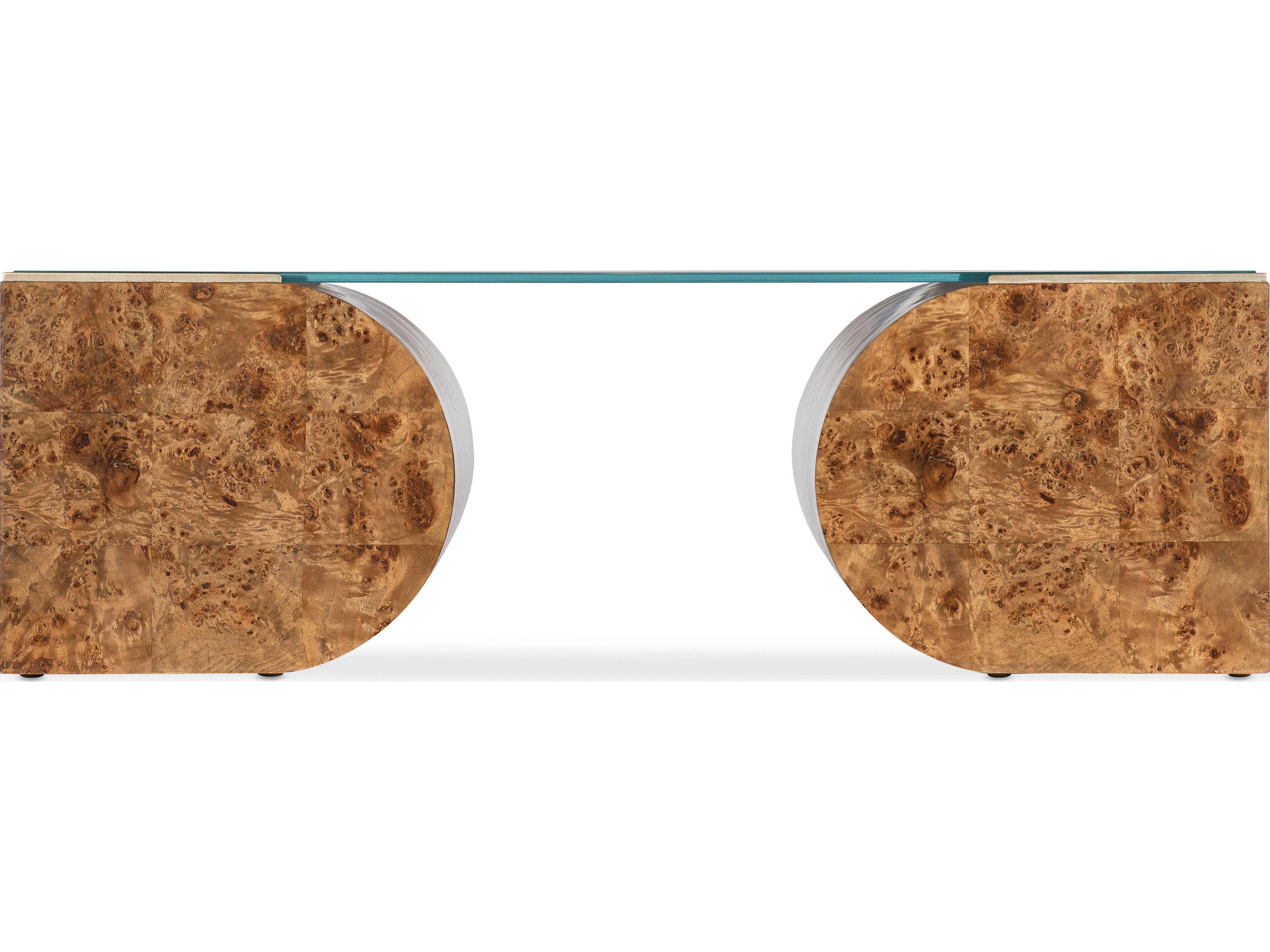 Hooker Furniture Melange Burlesque Rectangular Glass Wood Coffee Table