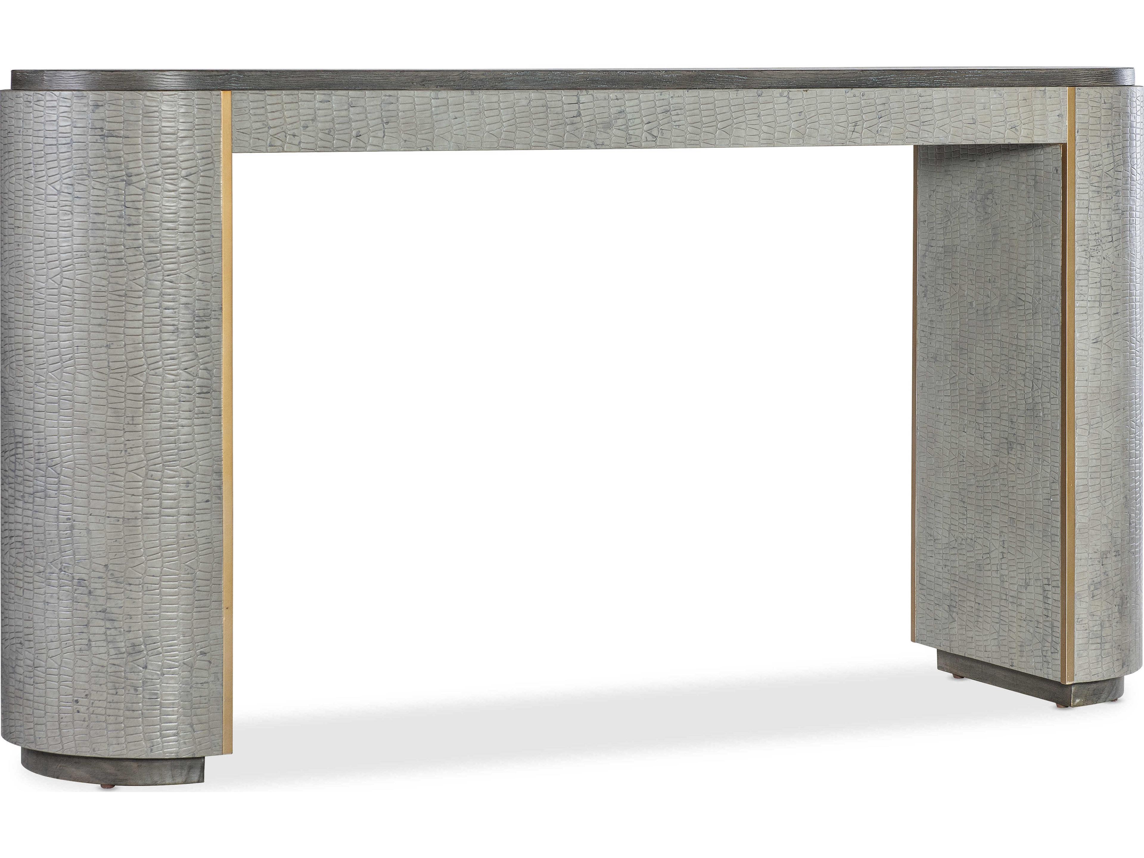 Hooker Furniture Melange Dylian Oval Gray Wood Console Table