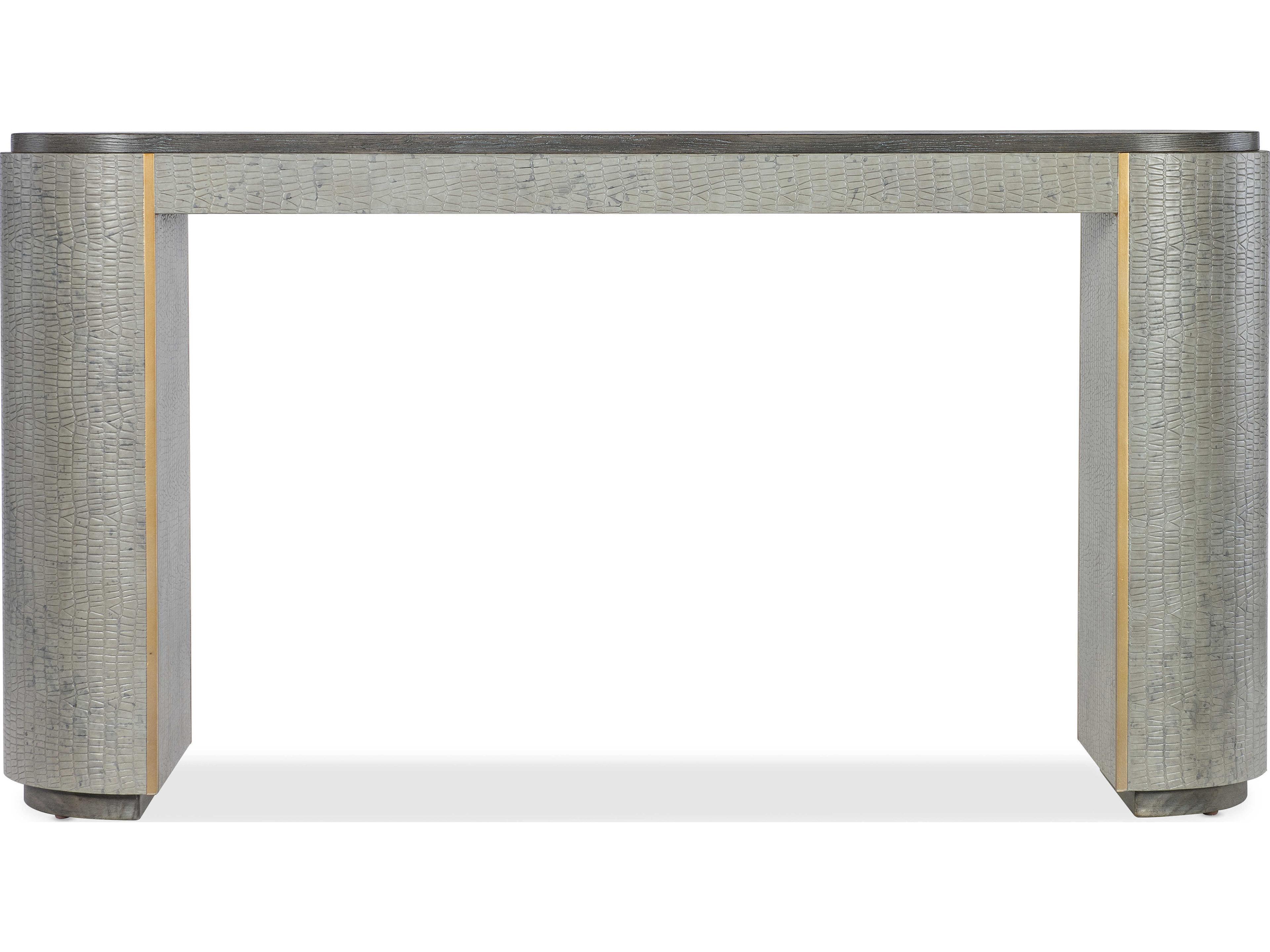 Hooker Furniture Melange Dylian Oval Gray Wood Console Table