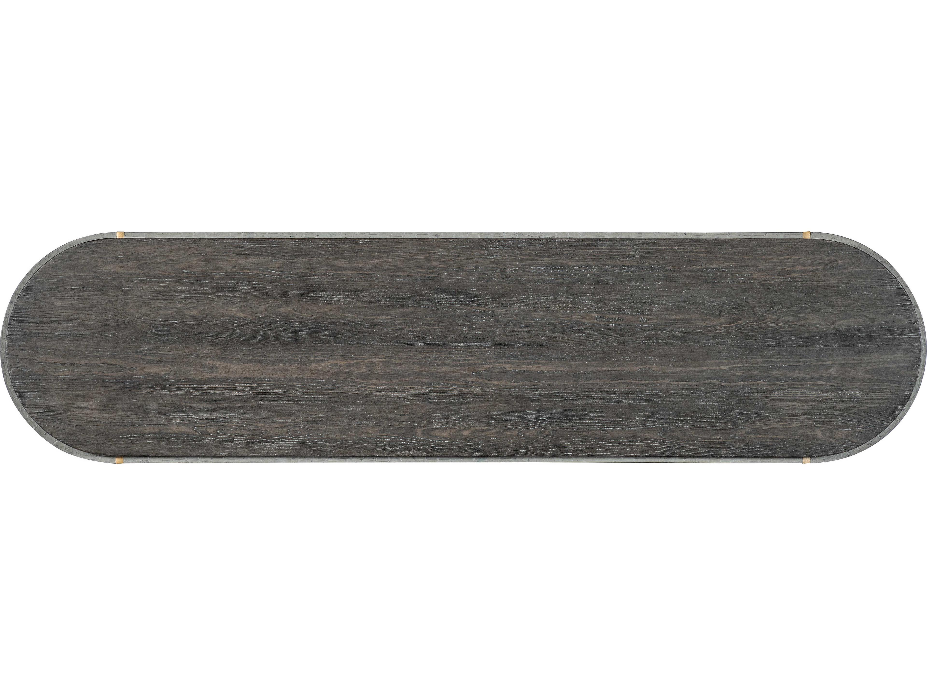 Hooker Furniture Melange Dylian Oval Gray Wood Console Table