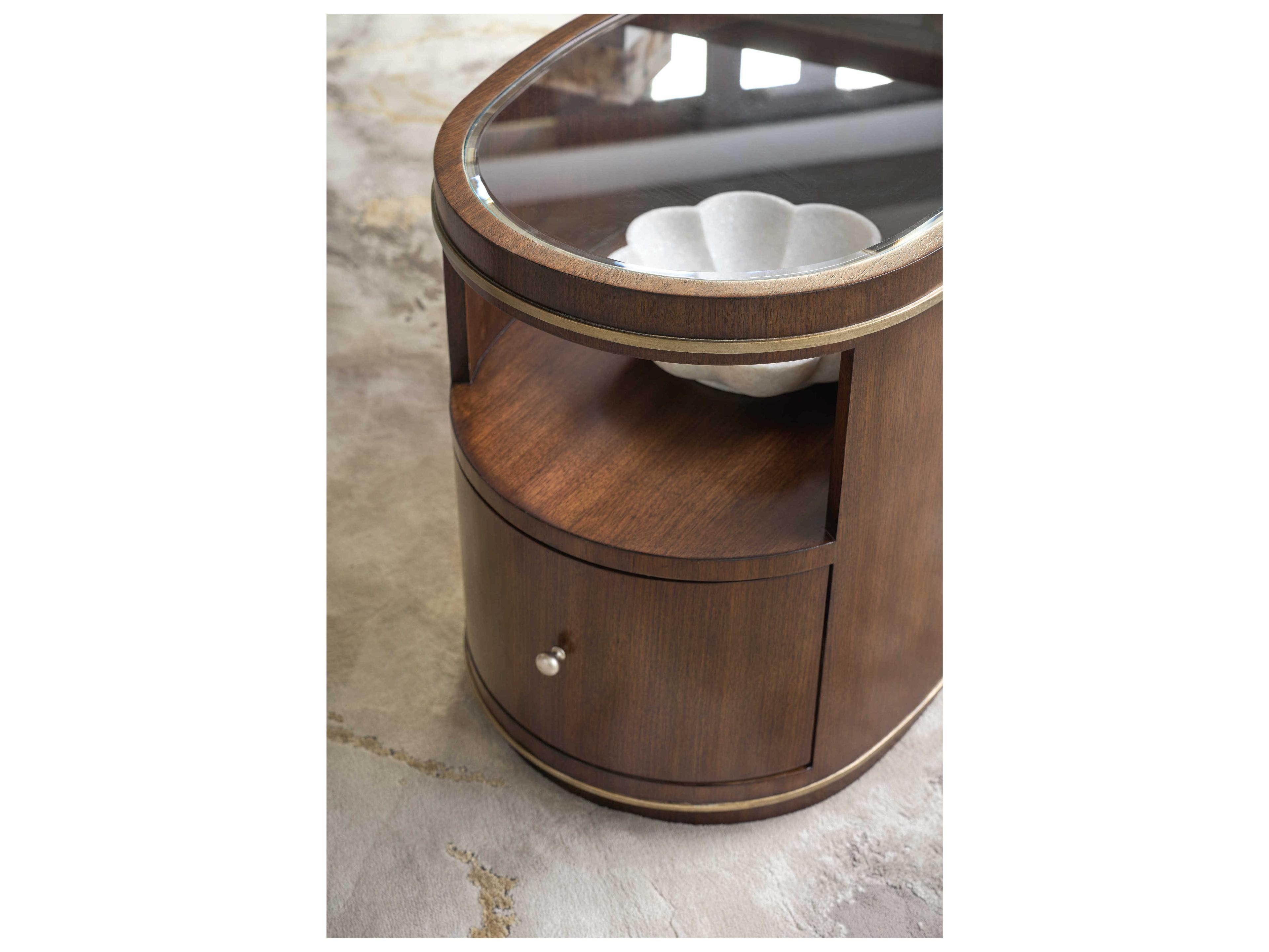 Hooker Furniture Melange Oval Glass End Table