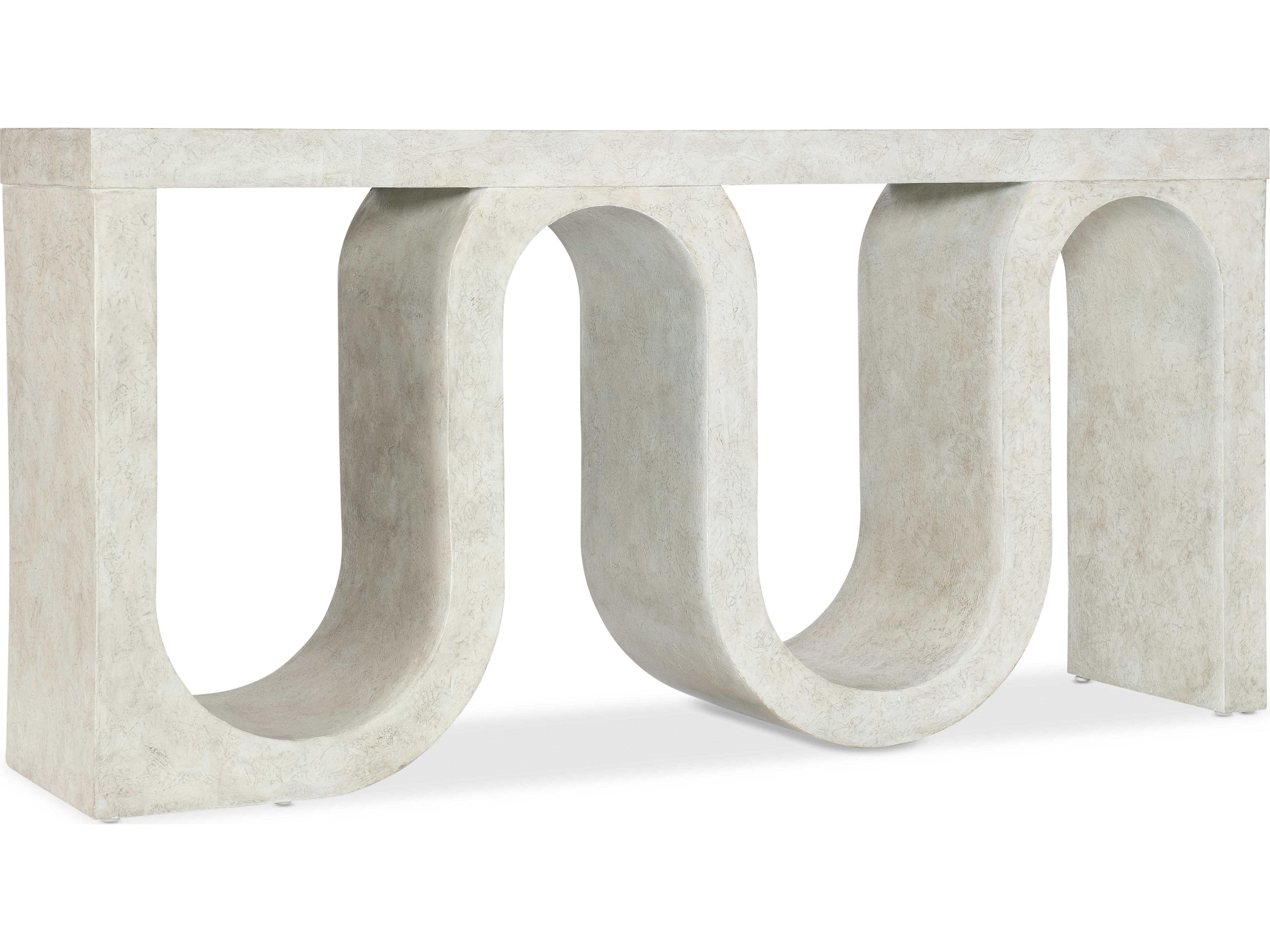 Hooker Furniture Melange Snaked Rectangular Resin Cream Console Table