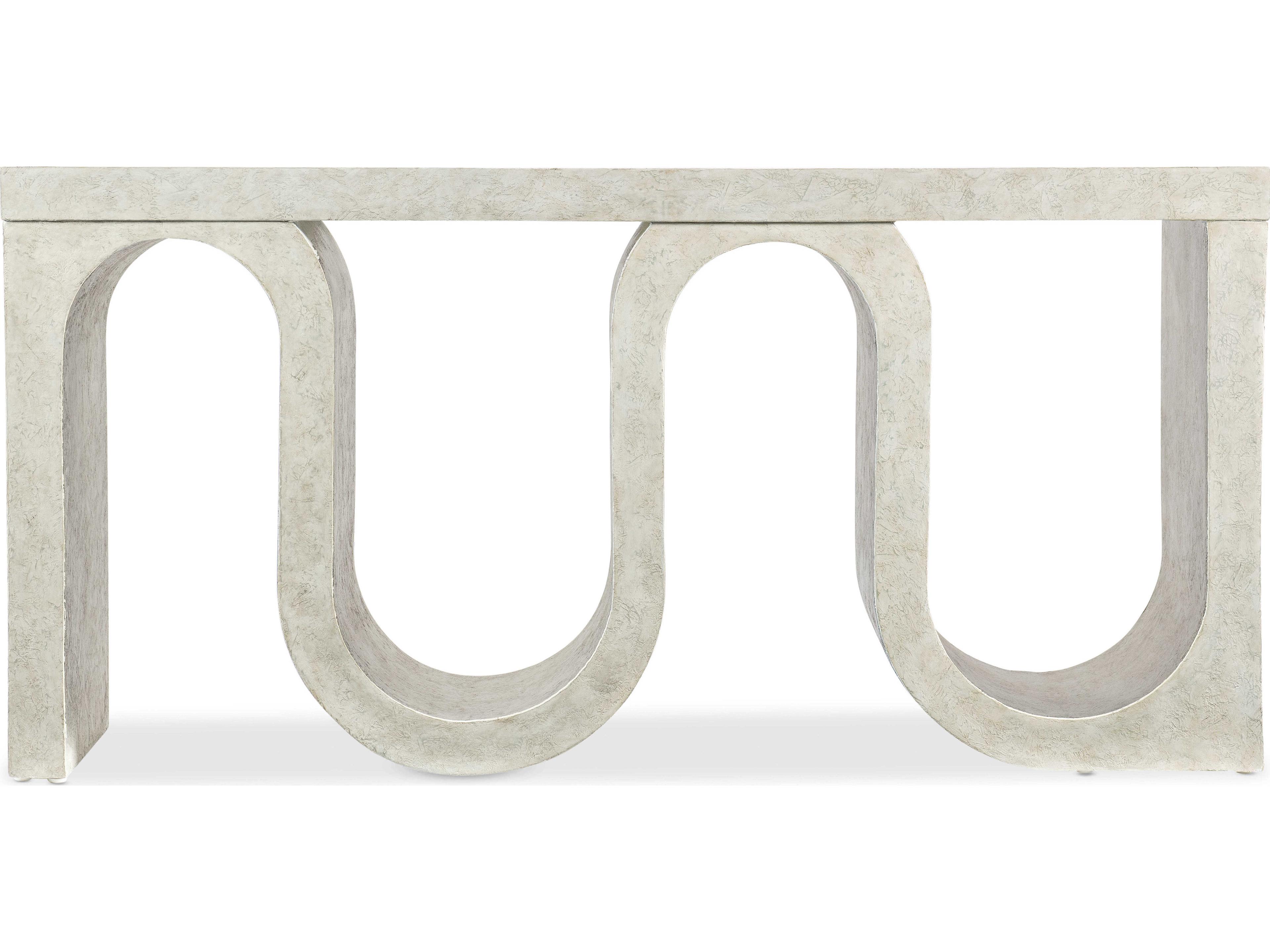 Hooker Furniture Melange Snaked Rectangular Resin Cream Console Table