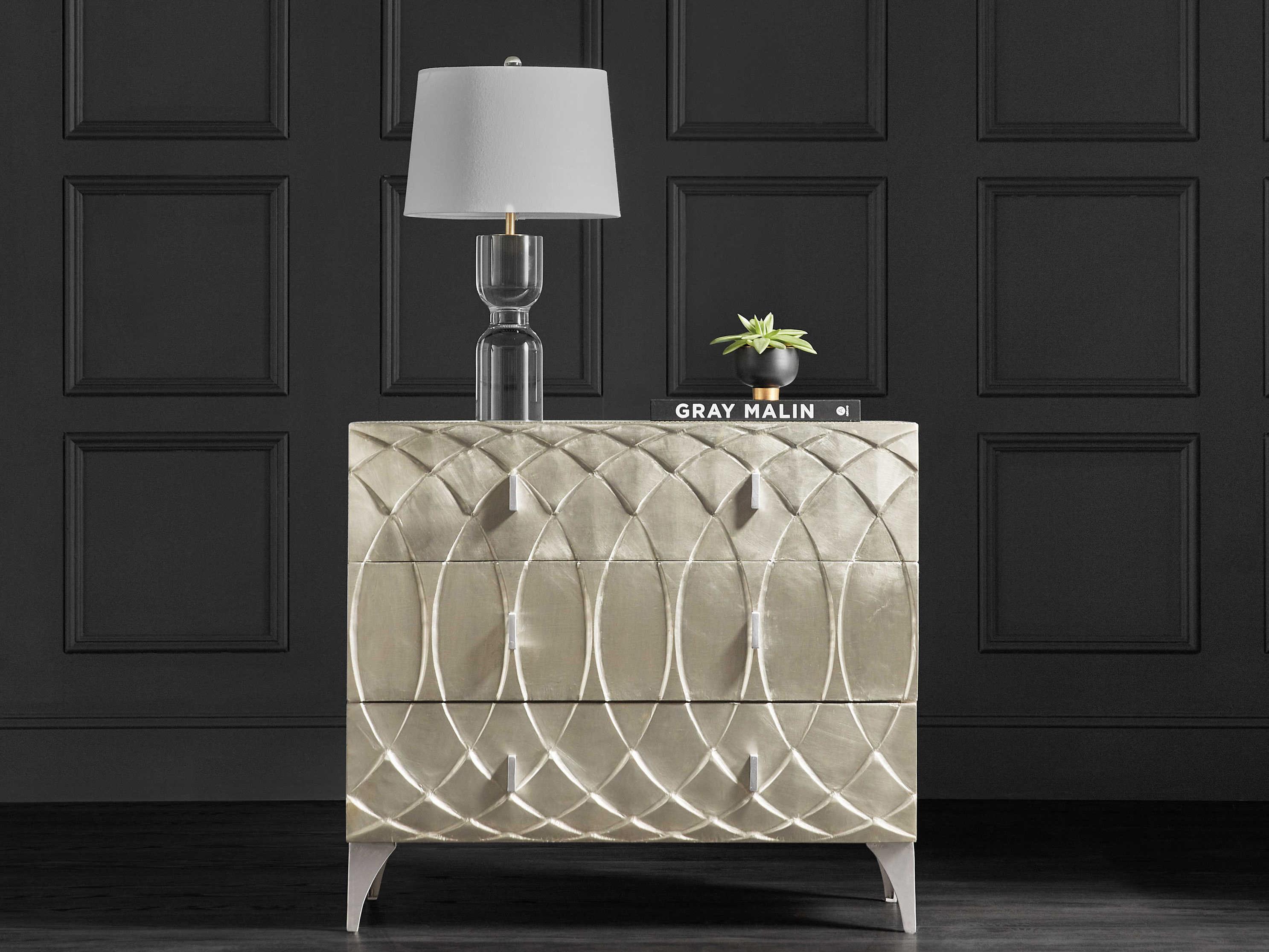 Hooker Furniture Melange 3-Drawers Silver Mango Wood Accent Chest