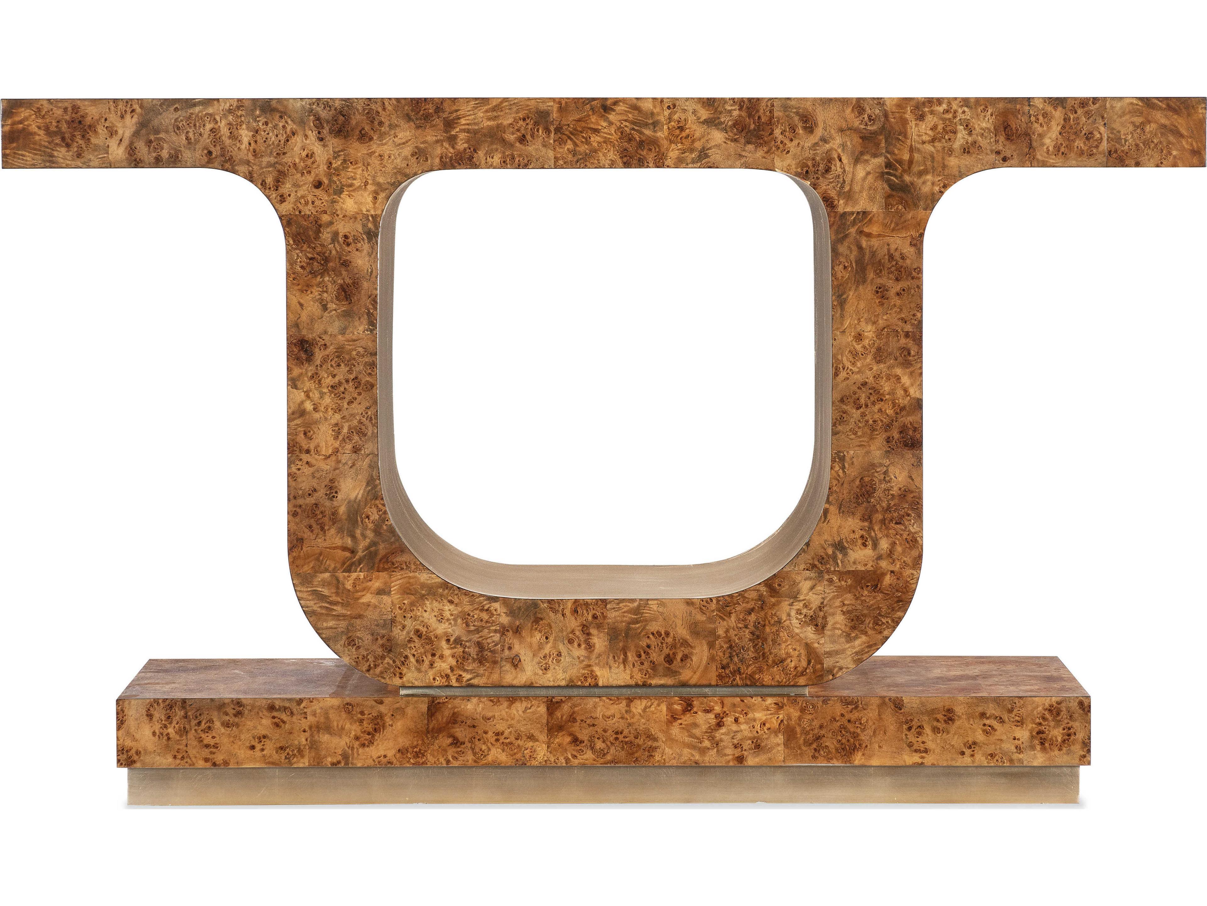 Hooker Furniture Melange Burlesque Rectangular Wood Mappa Burl Console Table