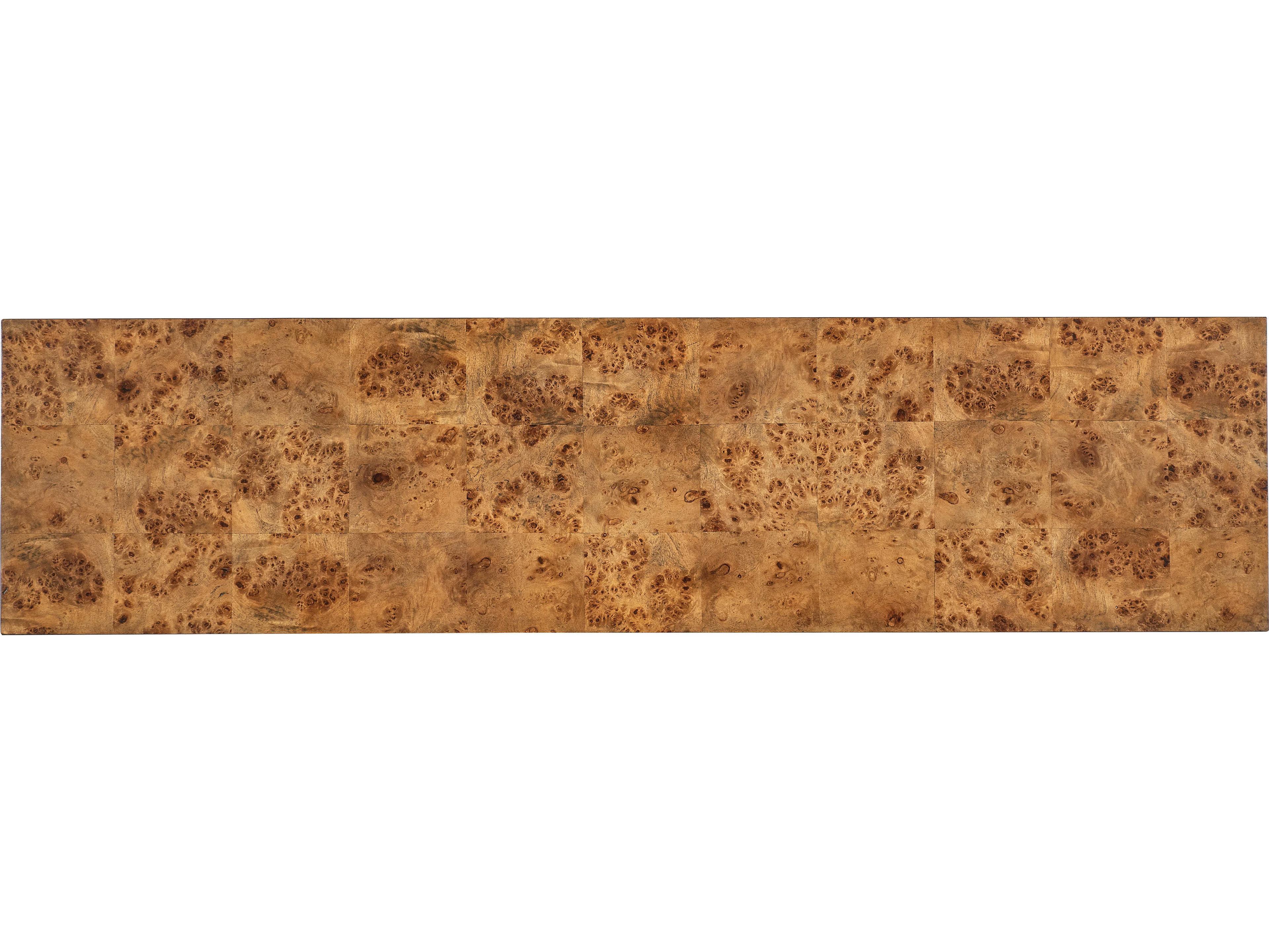 Hooker Furniture Melange Burlesque Rectangular Wood Mappa Burl Console Table