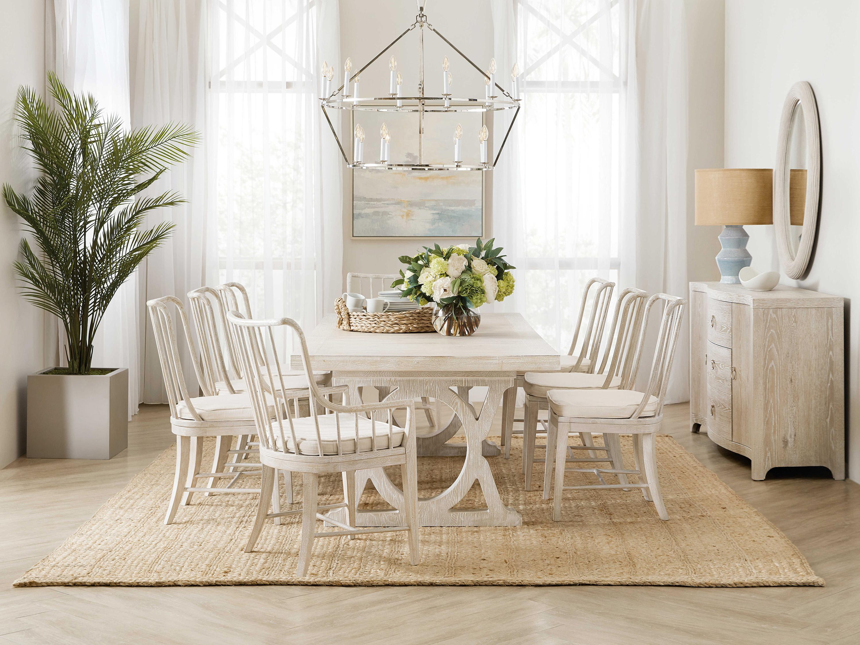 Hooker Furniture Serenity Beech Wood White Upholstered Side Dining Chair