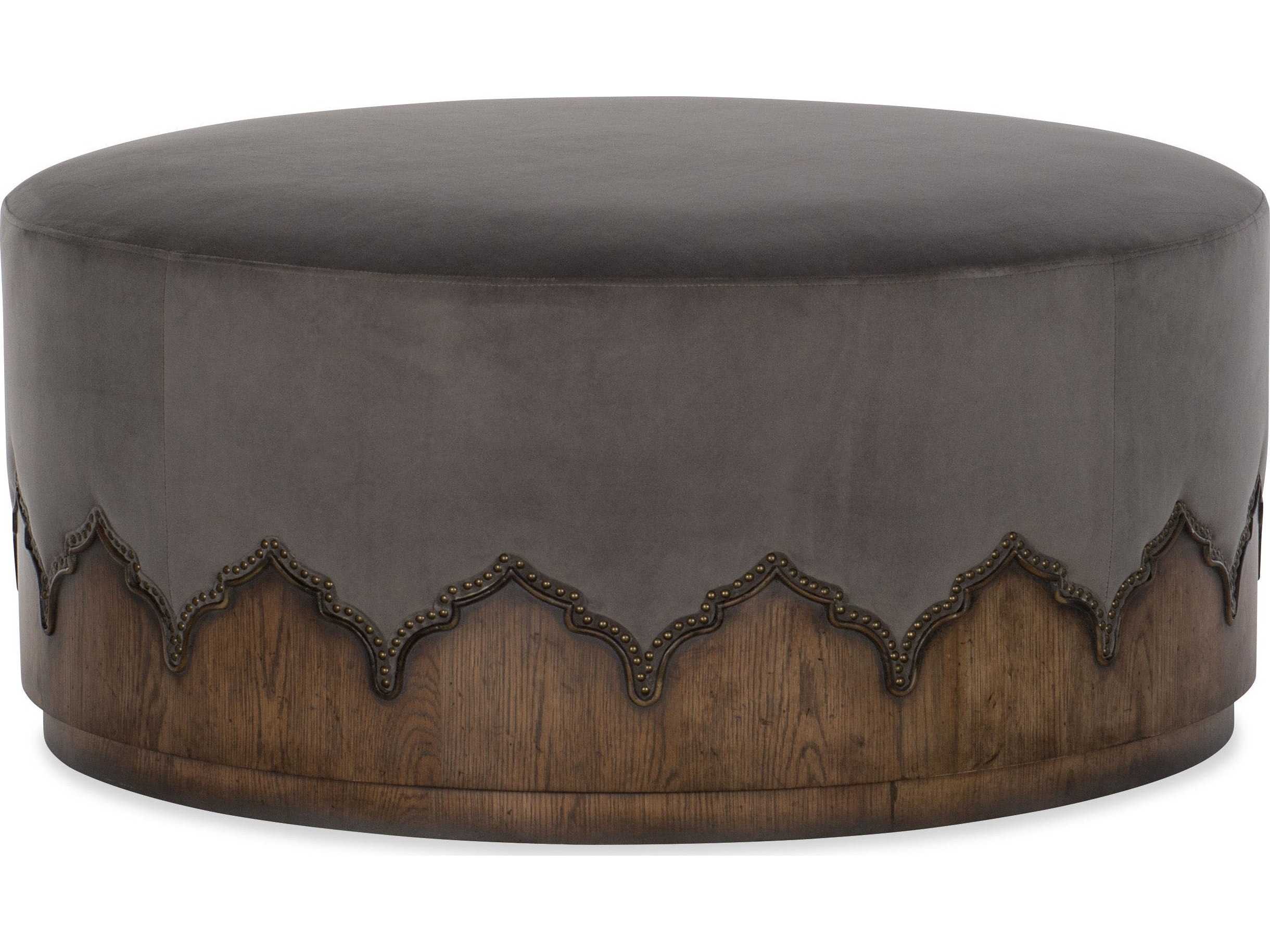 Luxecor Heritage Meyers Deep Fog Wood Gray Upholstered Cocktail Ottoman