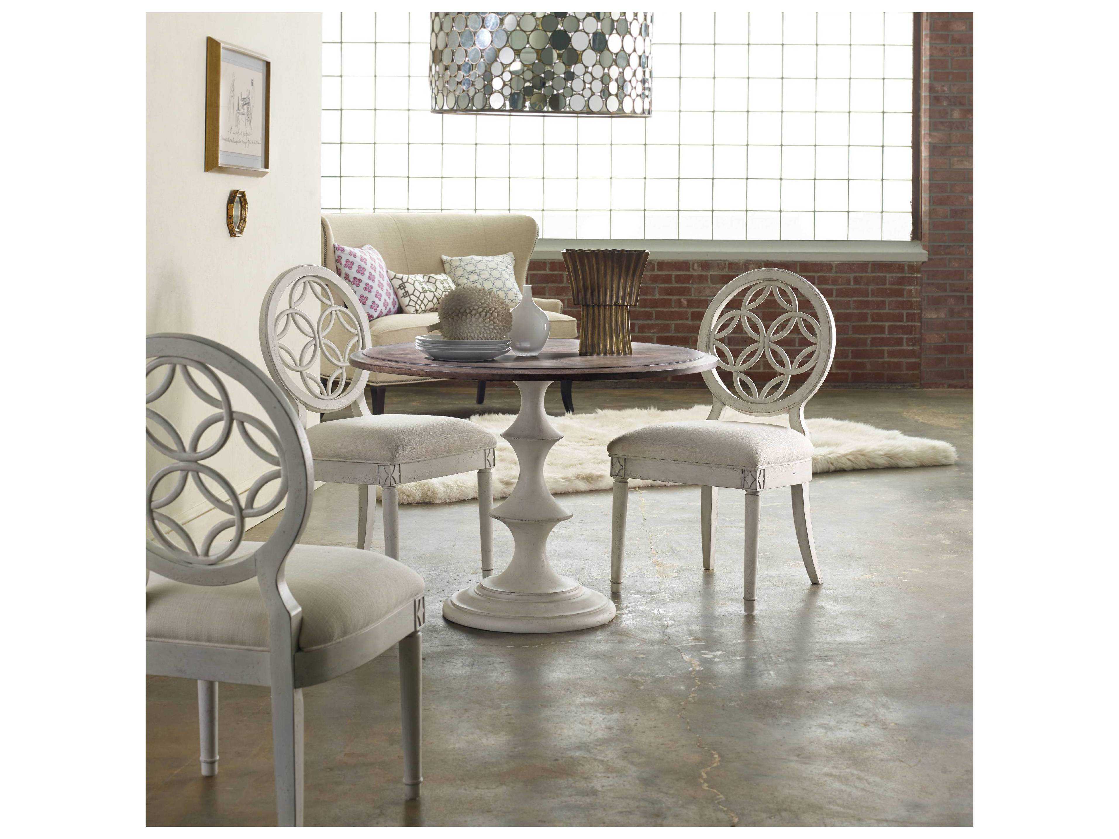 Hooker Furniture Melange Hardwood White Upholstered Side Dining Chair