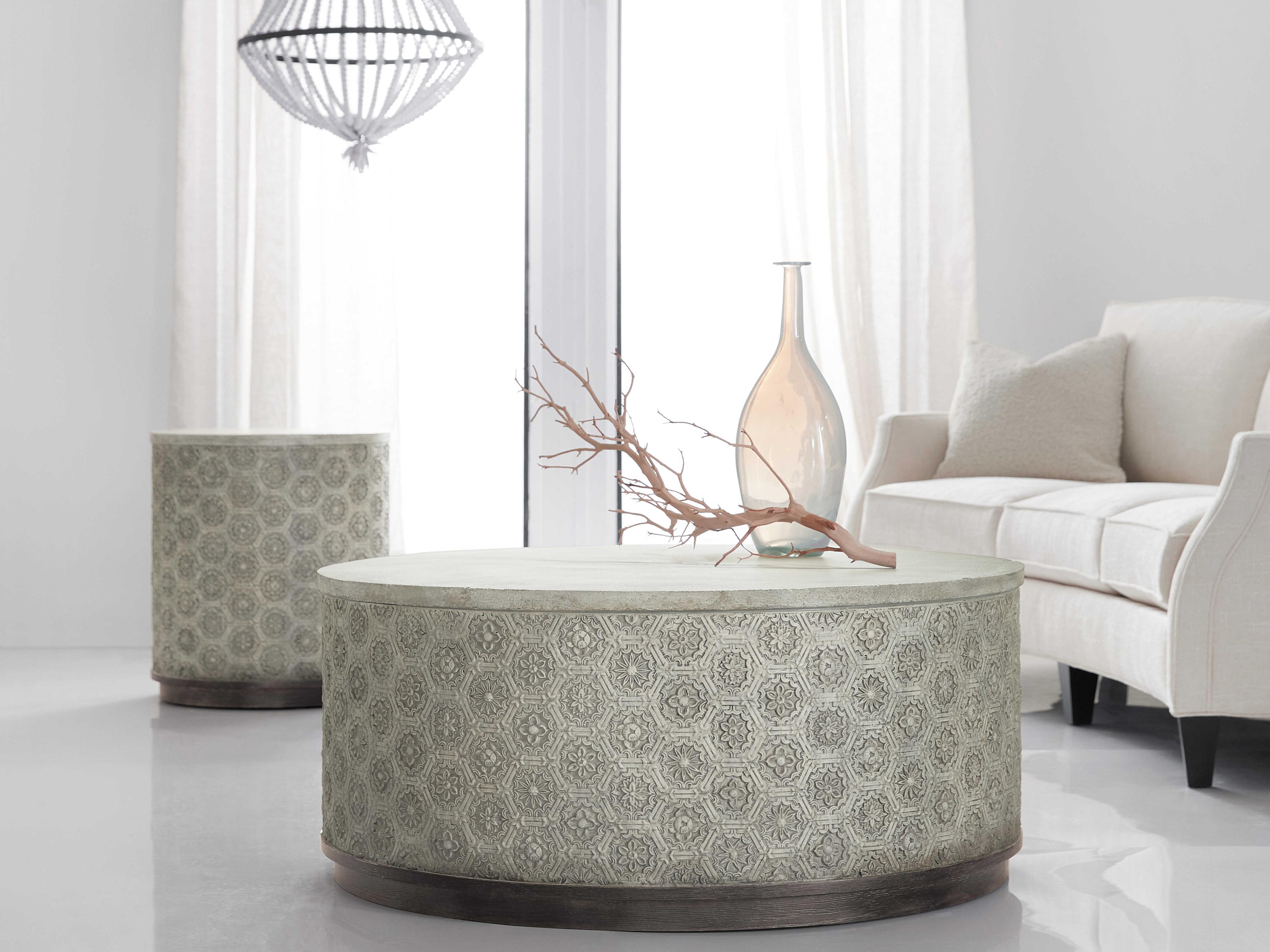 Luxecor Heritage Greystone Round Gray Cocktail Table