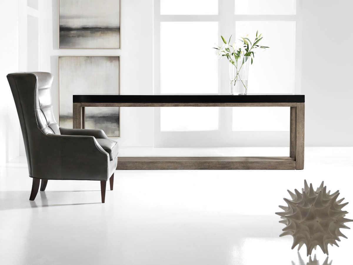 Hooker Furniture Melange Vienna Rectangular Wood Black Quarter Brown Console Table