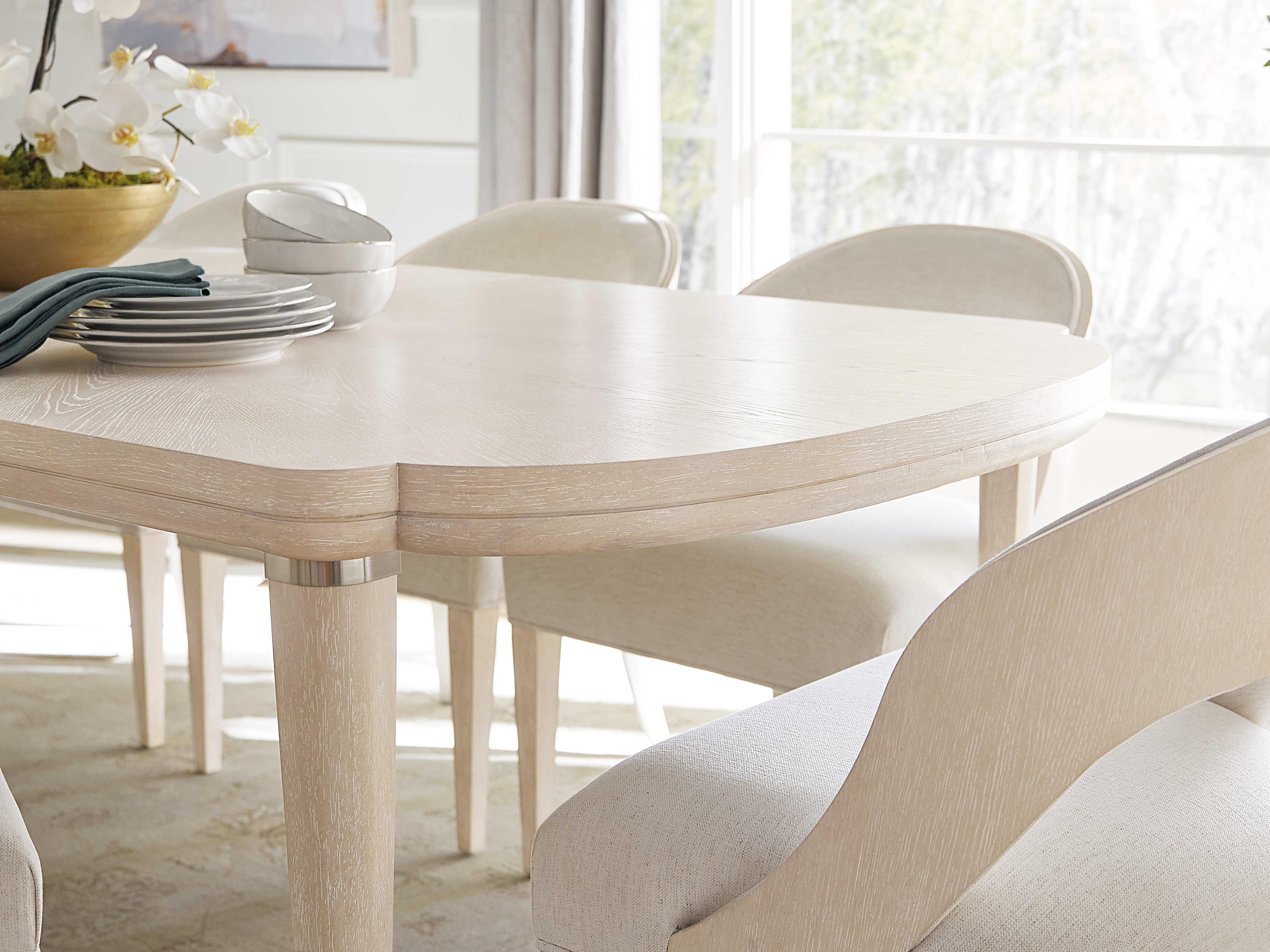 Hooker Furniture Nouveau Chic Extendable Rectangular Wood Sandstone Dining Table