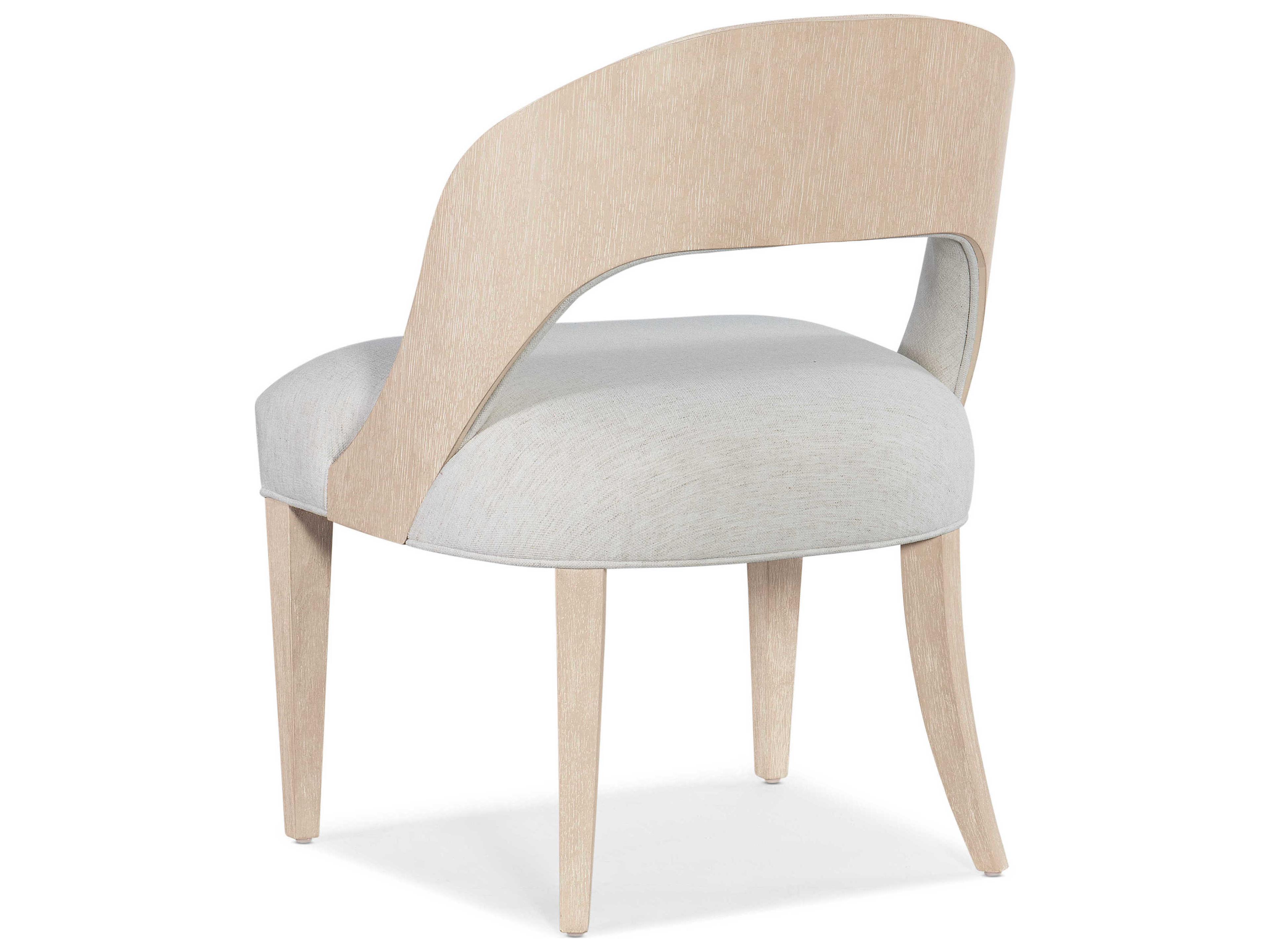 Hooker Furniture Nouveau Chic Oak Wood White Upholstered Side Dining Chair