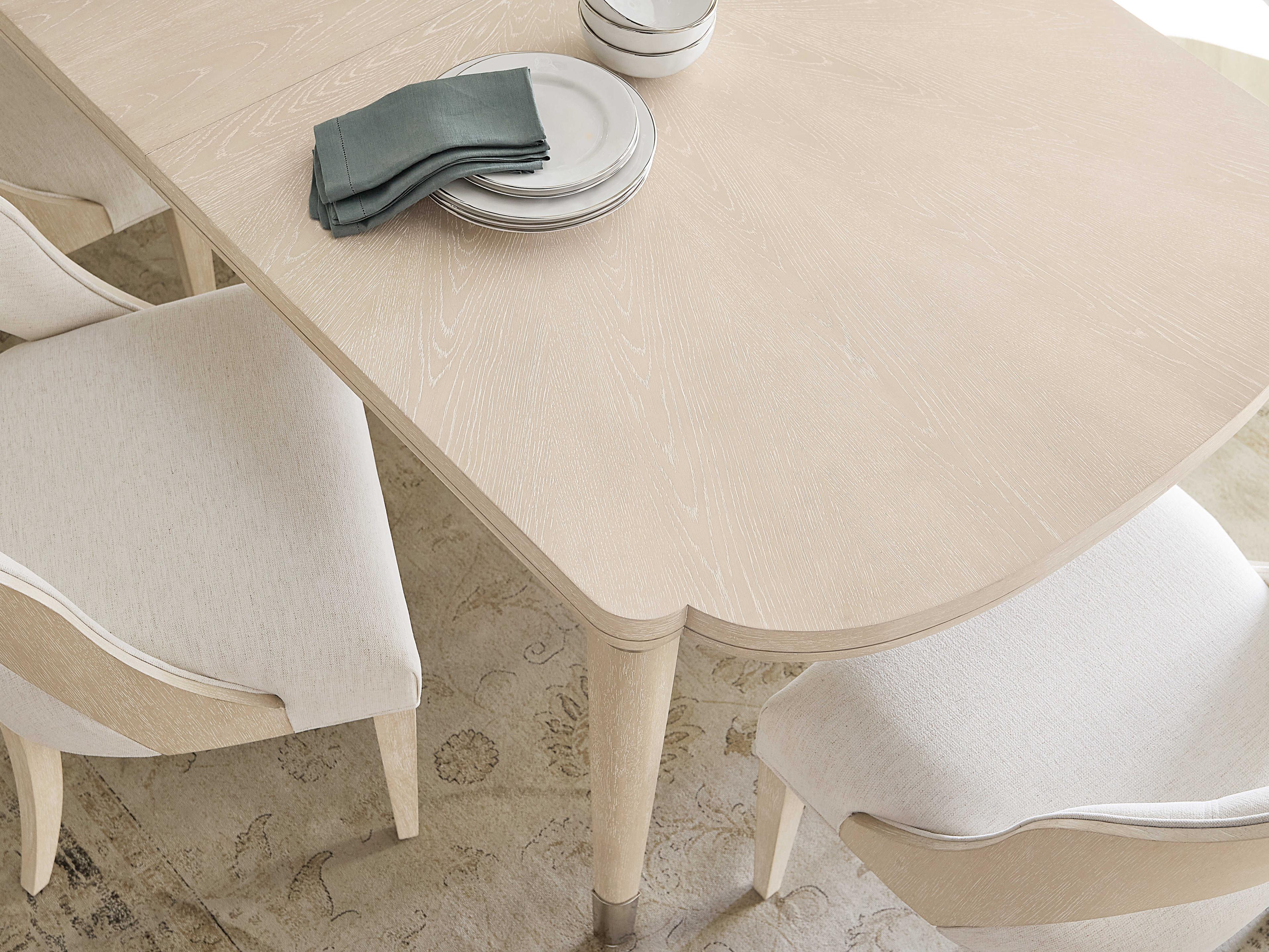 Hooker Furniture Nouveau Chic Oak Wood White Upholstered Side Dining Chair