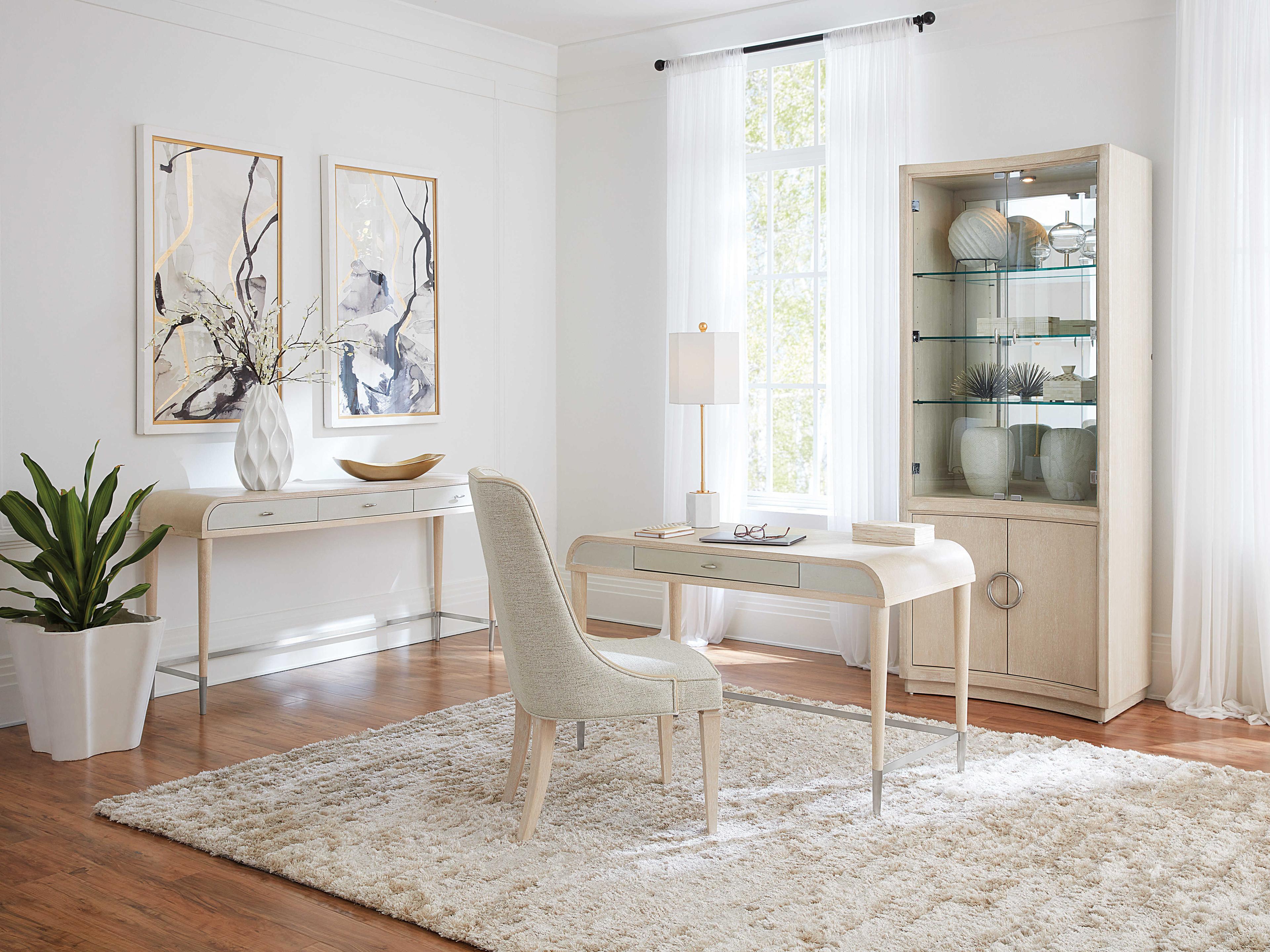 Hooker Furniture Nouveau Chic Maple Wood Brown Upholstered Side Dining Chair