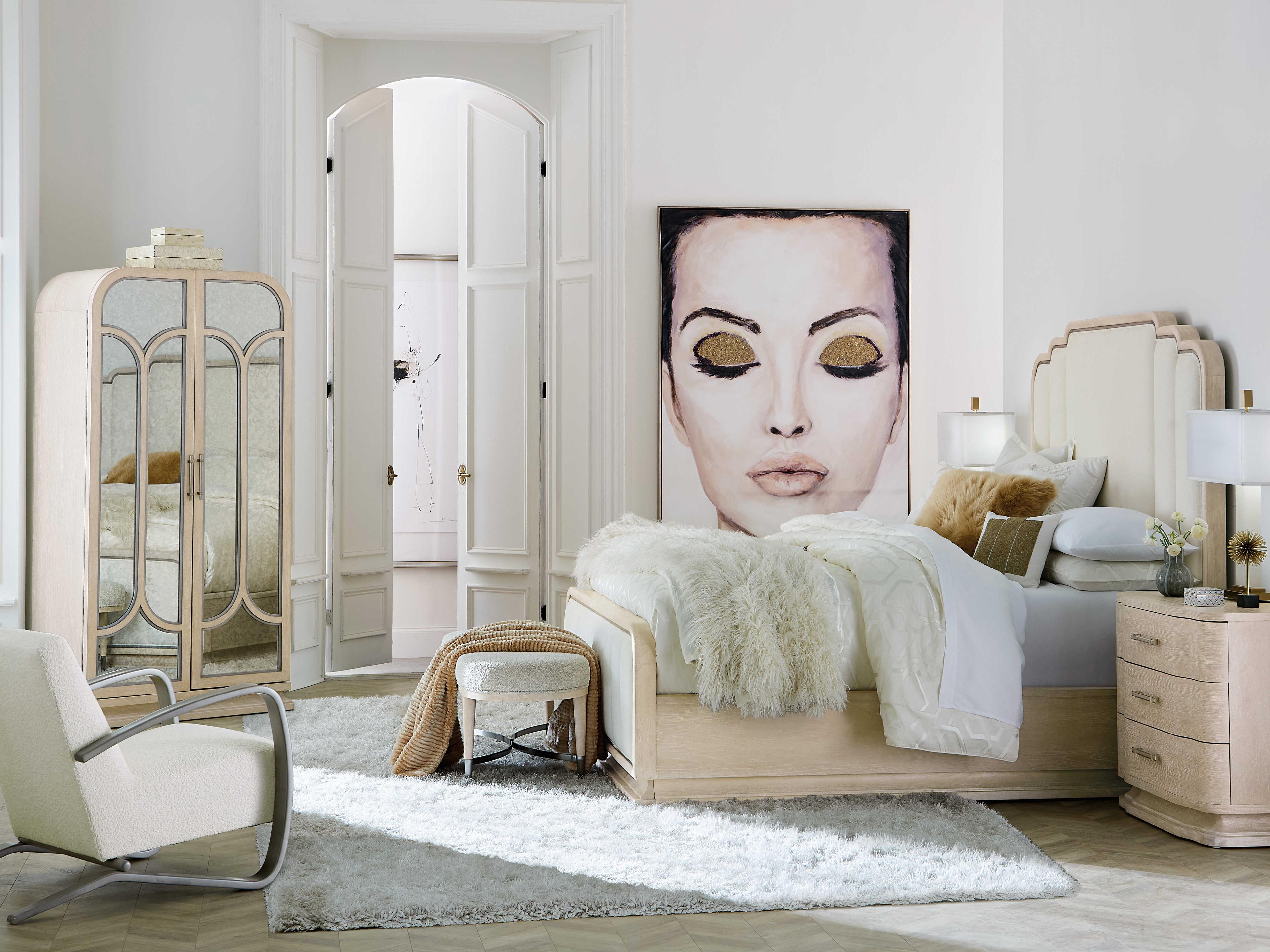 Hooker Furniture Nouveau Chic 3-Drawers Beige Oak Wood Nightstand