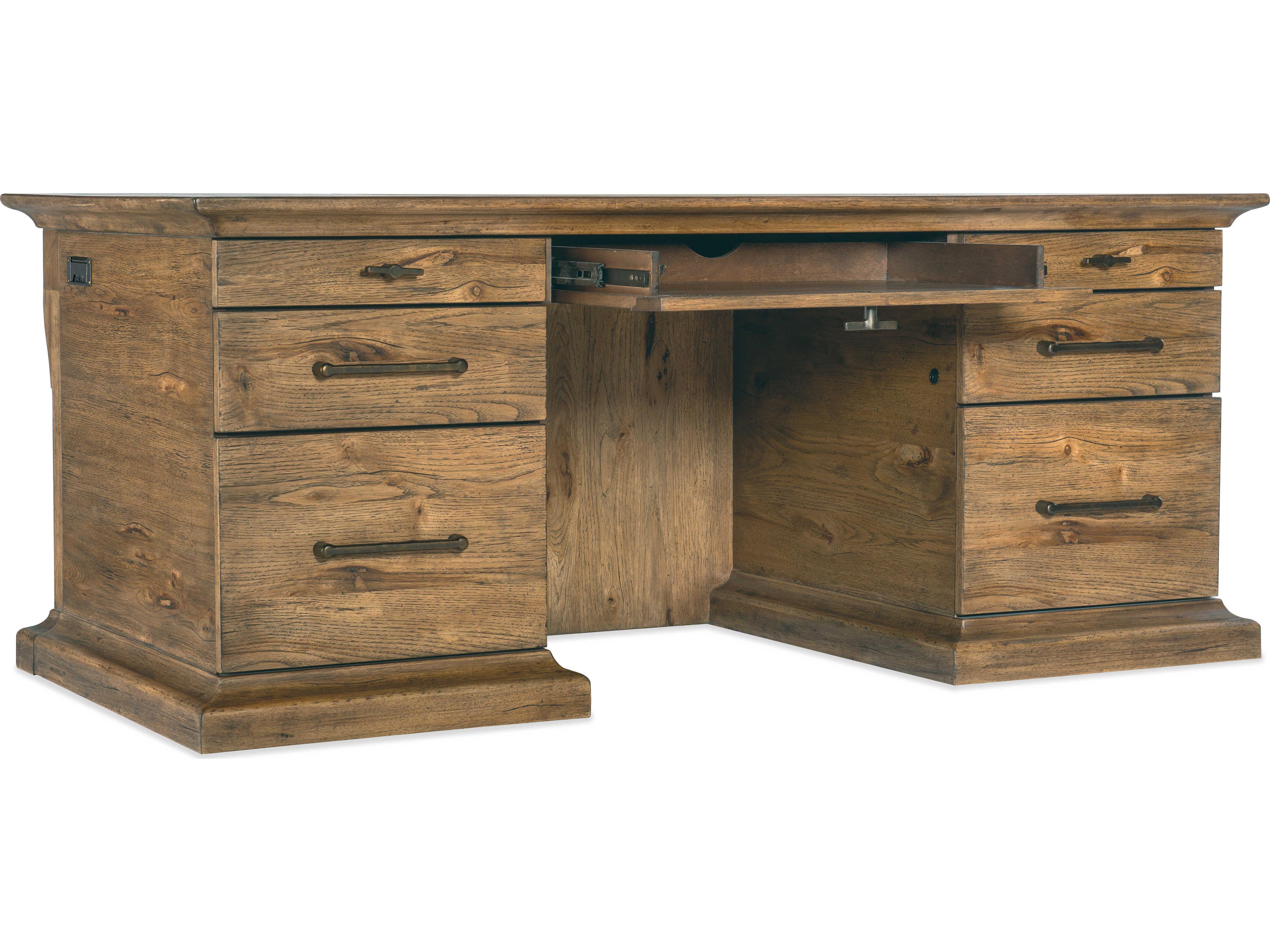 Hooker Furniture Big Sky Vintage Natural Brown Executive Desk