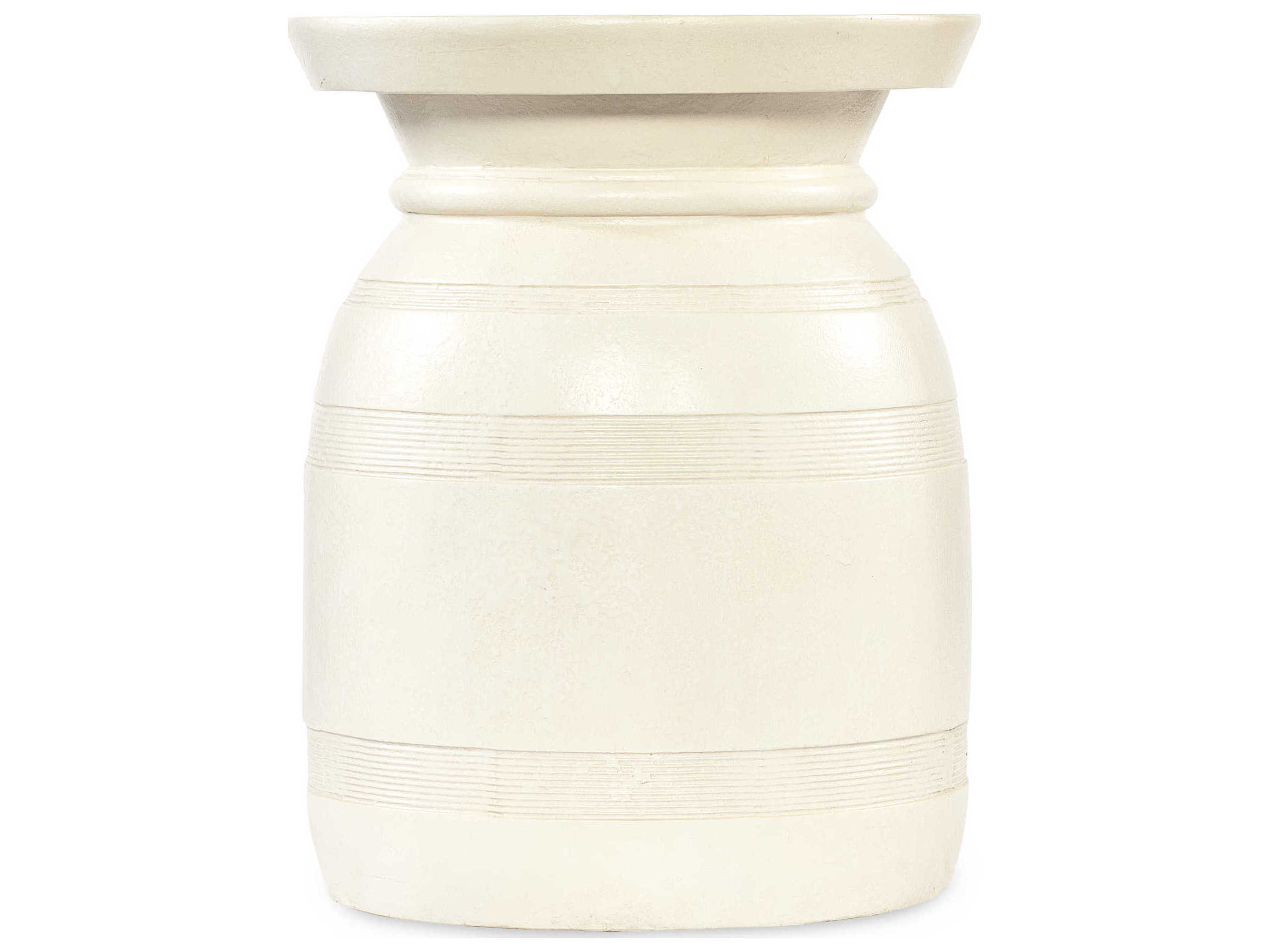 Hooker Furniture Big Sky Round Wood White End Table