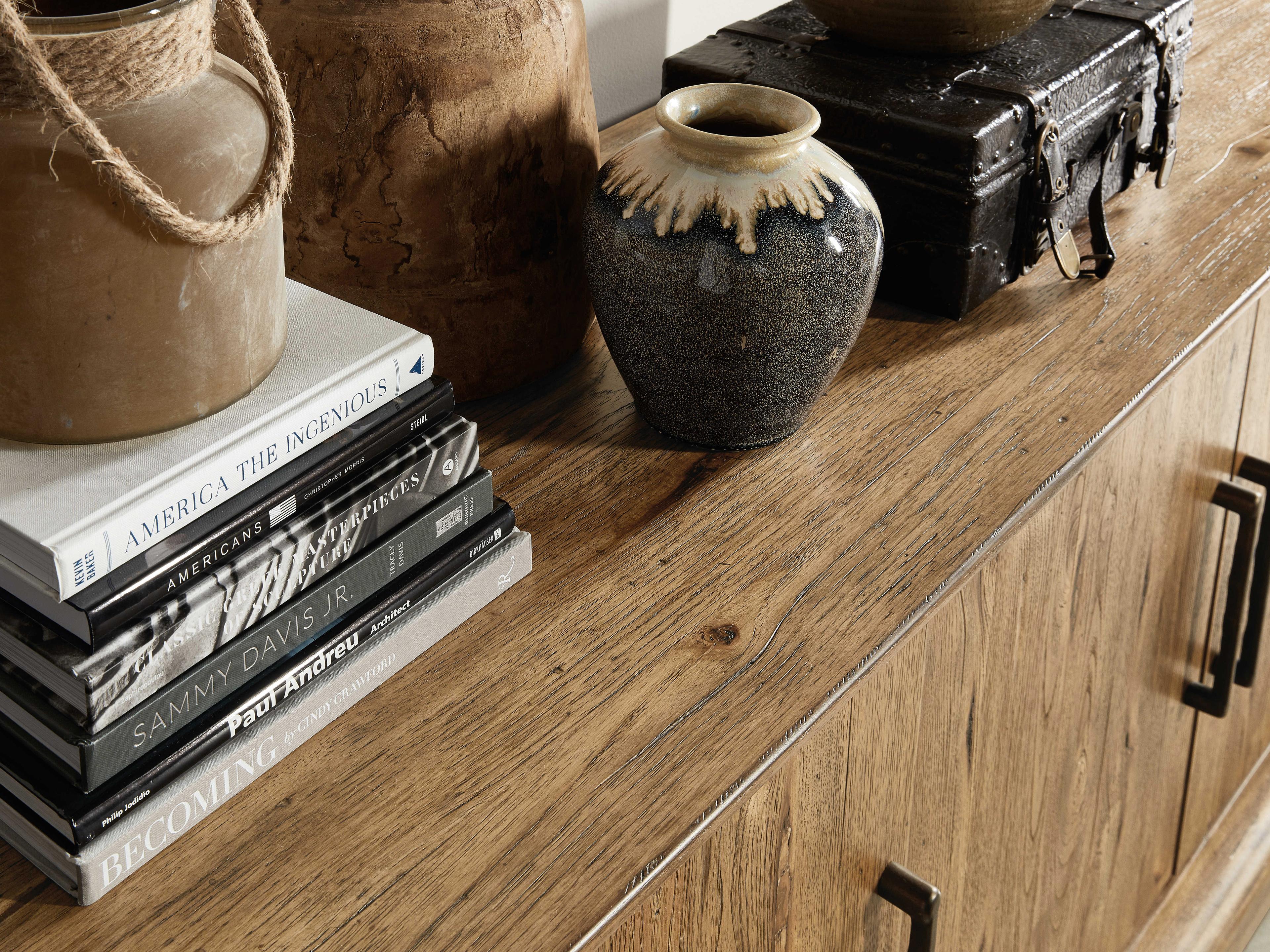 Hooker Furniture Big Sky 90" Solid Wood Vintage Natural Media Console