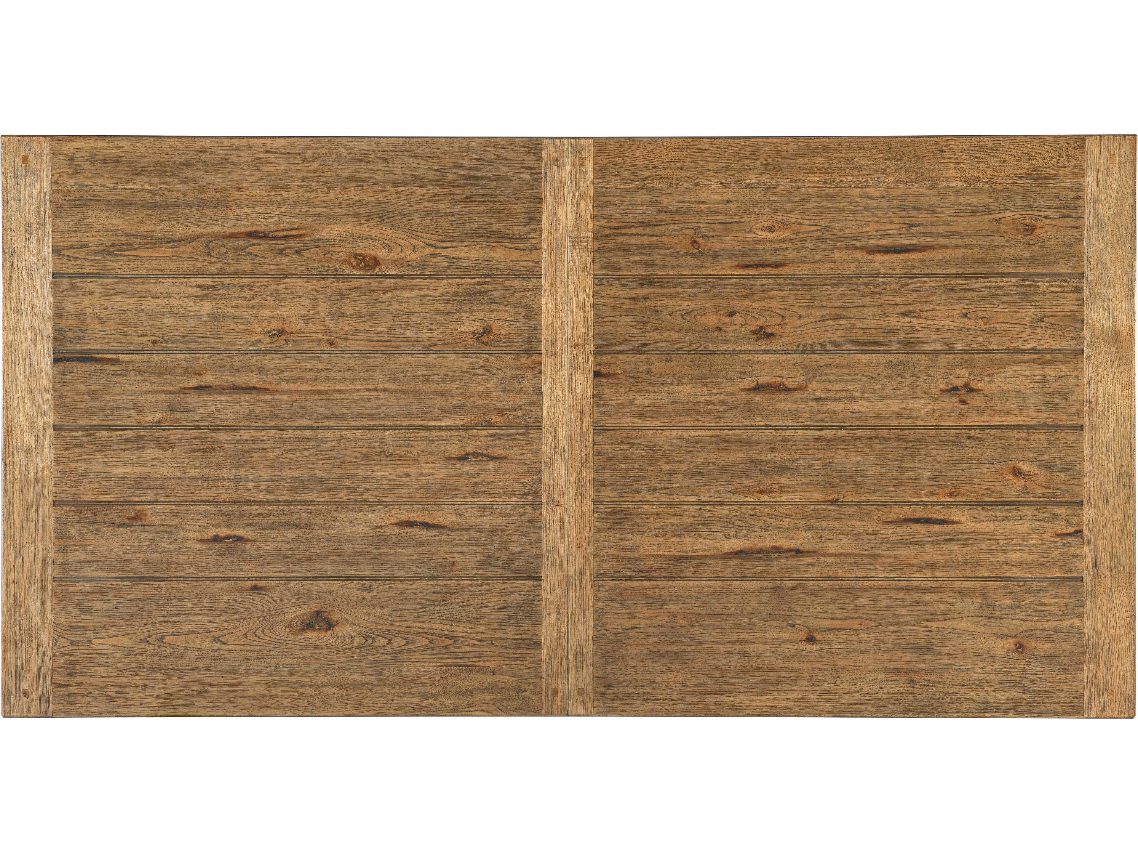 Hooker Furniture Big Sky Trestle Extendable Rectangular Wood Vintage Natural Black Dining Table