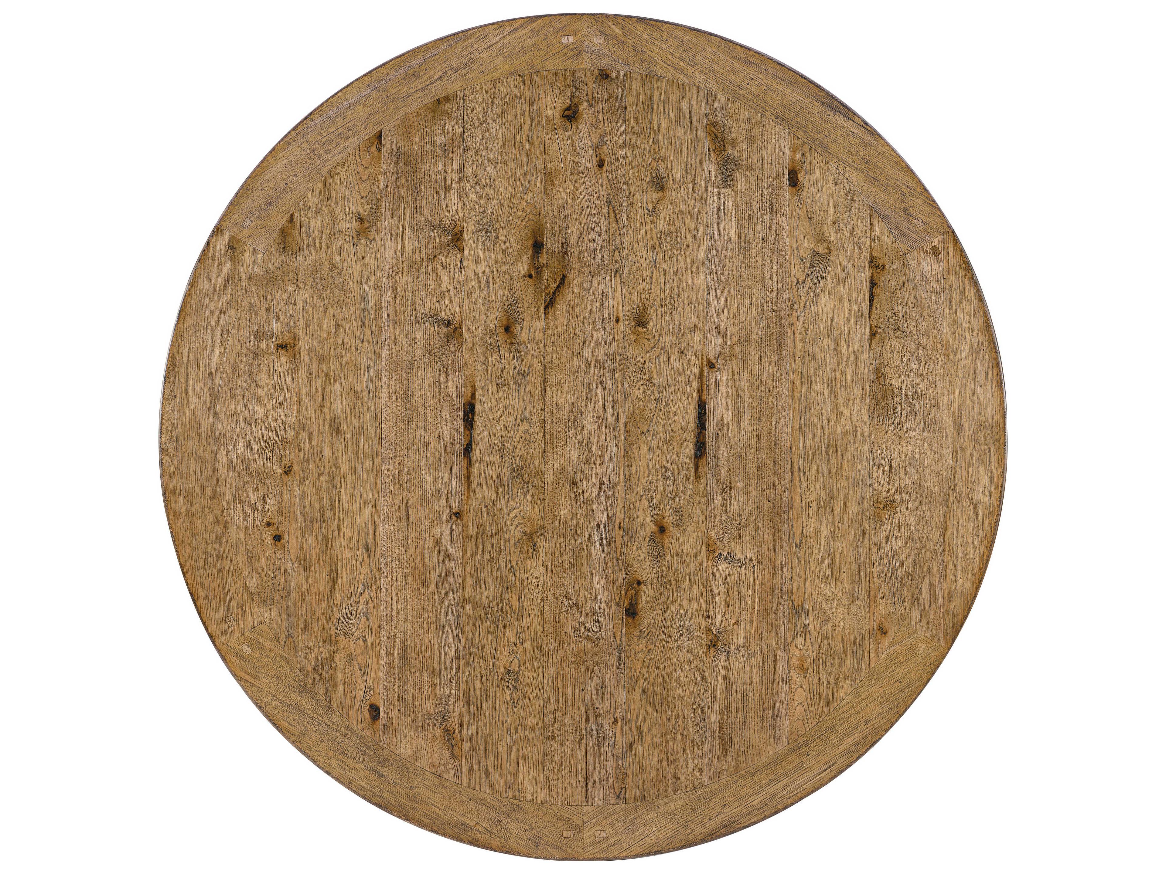 Hooker Furniture Big Sky Round Wood Vintage Natural Charred Timber Dining Table