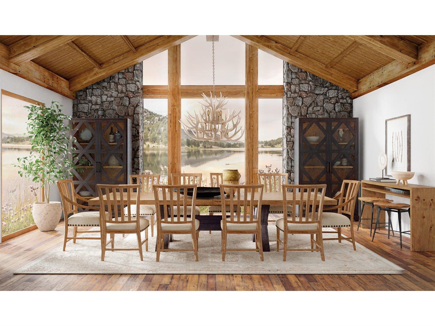 Hooker Furniture Big Sky Brown Upholstered Arm Dining Chair