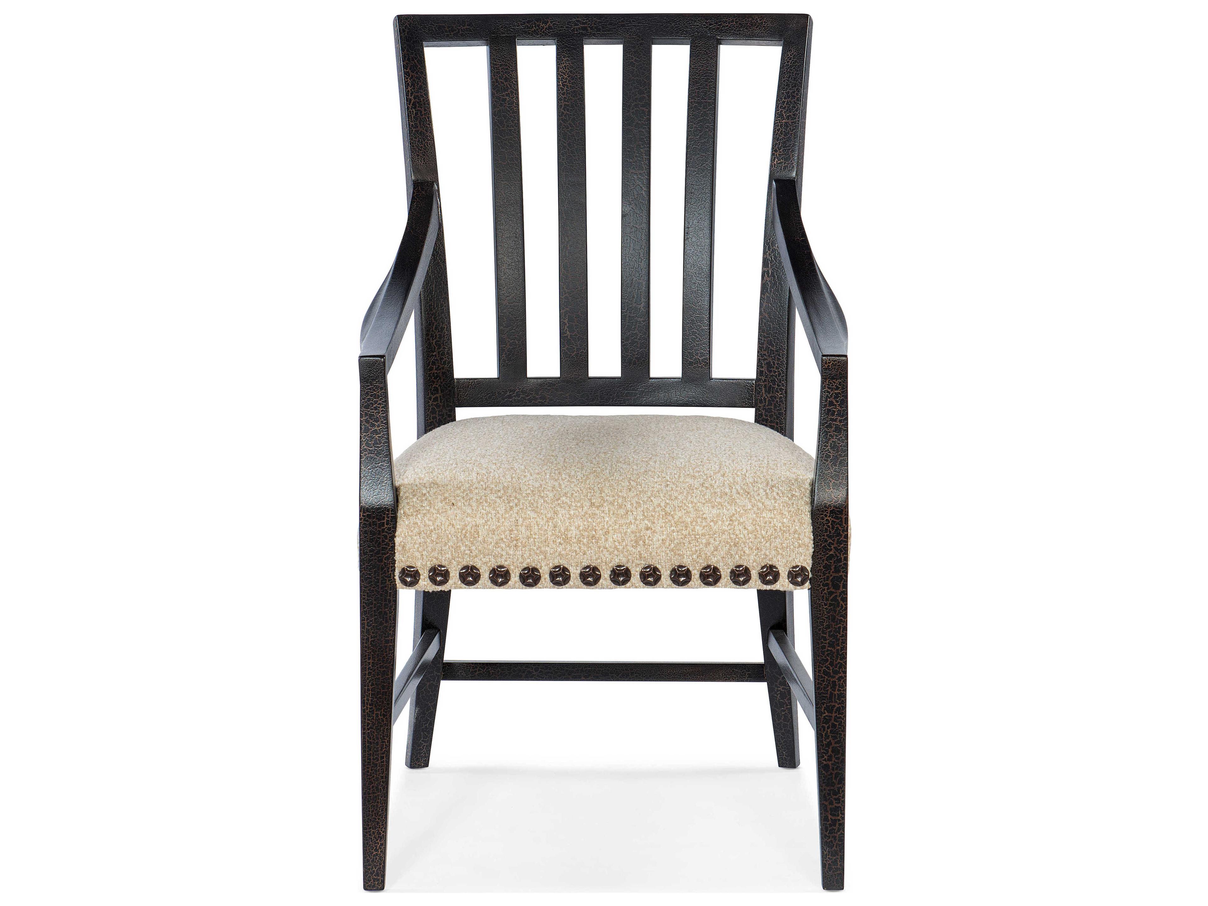 Hooker Furniture Big Sky Black Upholstered Arm Dining Chair