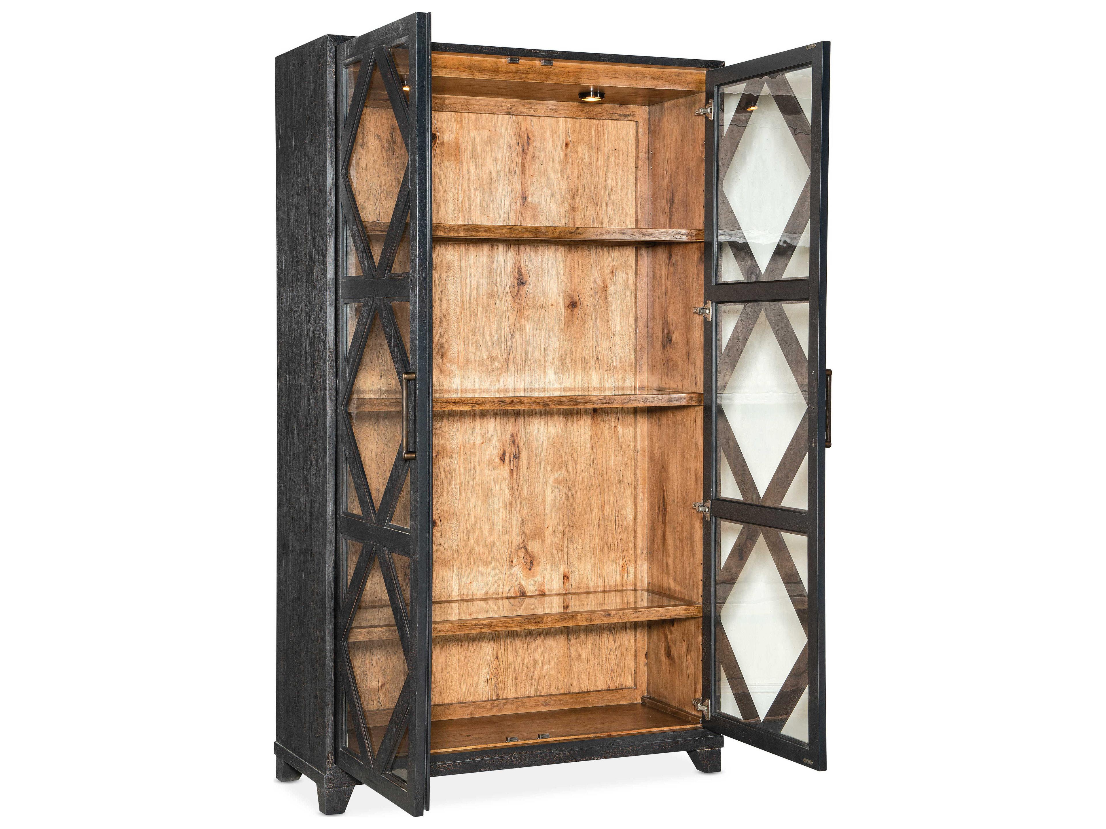 Hooker Furniture Big Sky Charred Timber Vintage Natural Display Cabinet