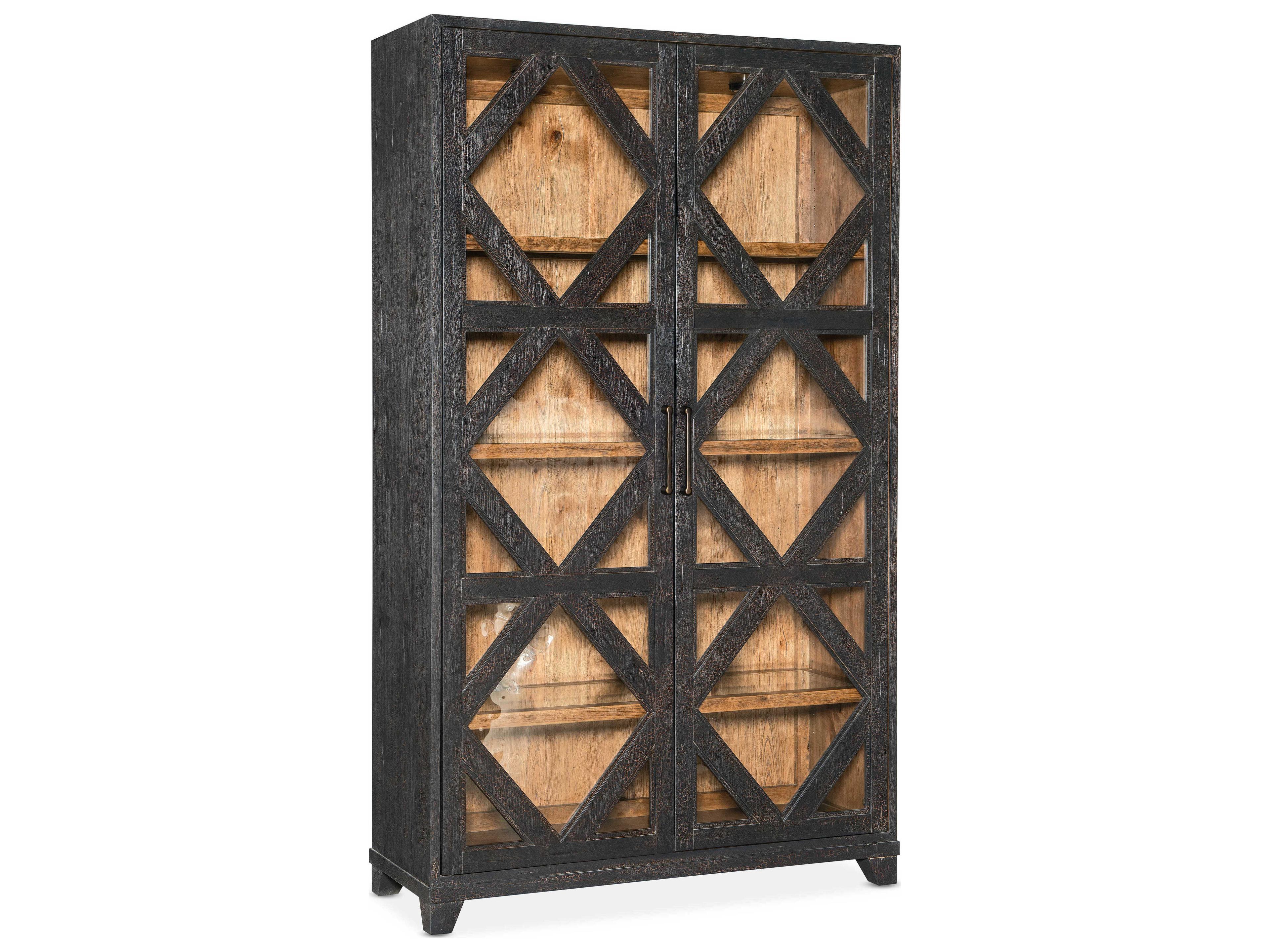 Hooker Furniture Big Sky Charred Timber Vintage Natural Display Cabinet
