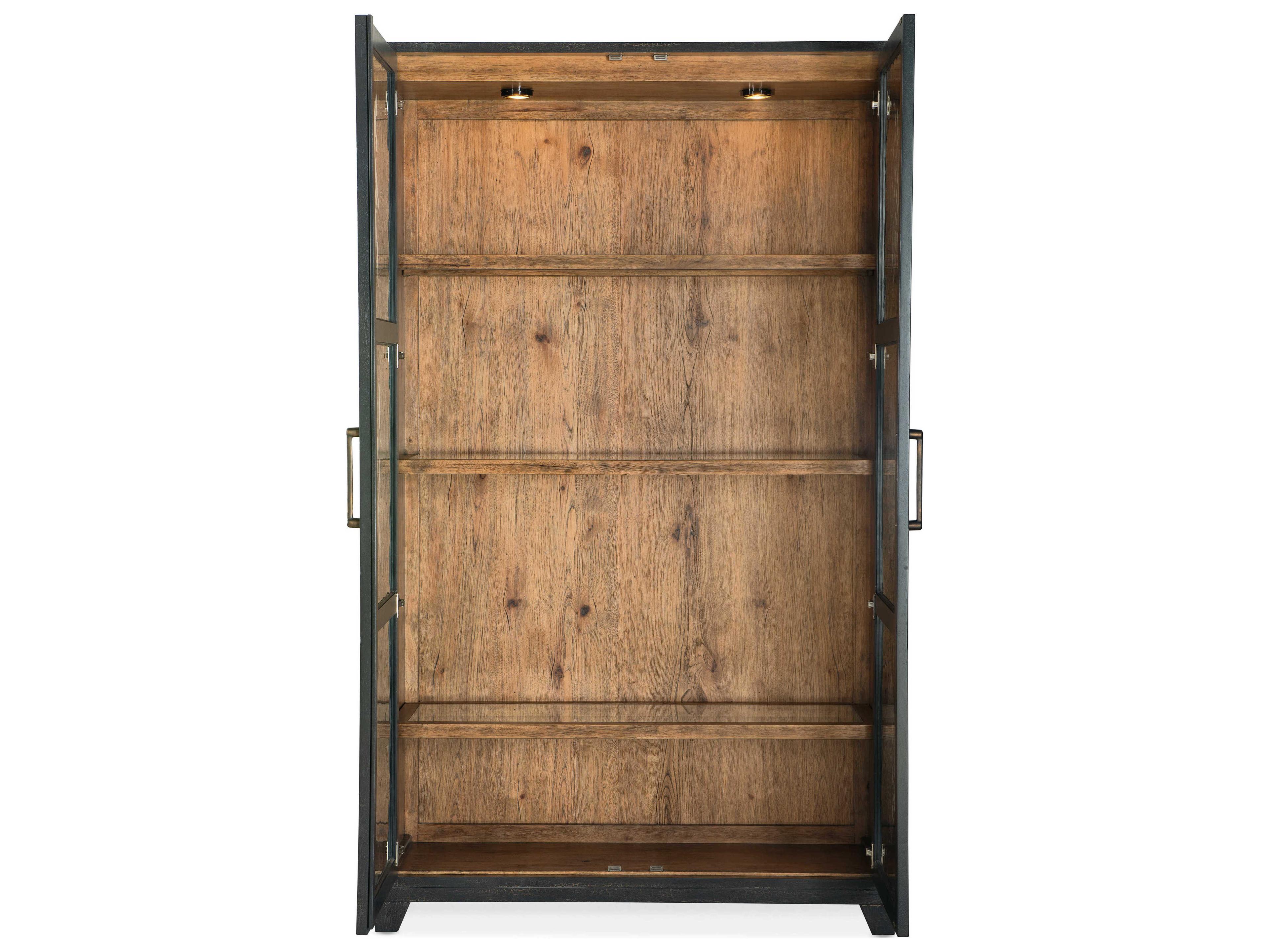 Hooker Furniture Big Sky Charred Timber Vintage Natural Display Cabinet