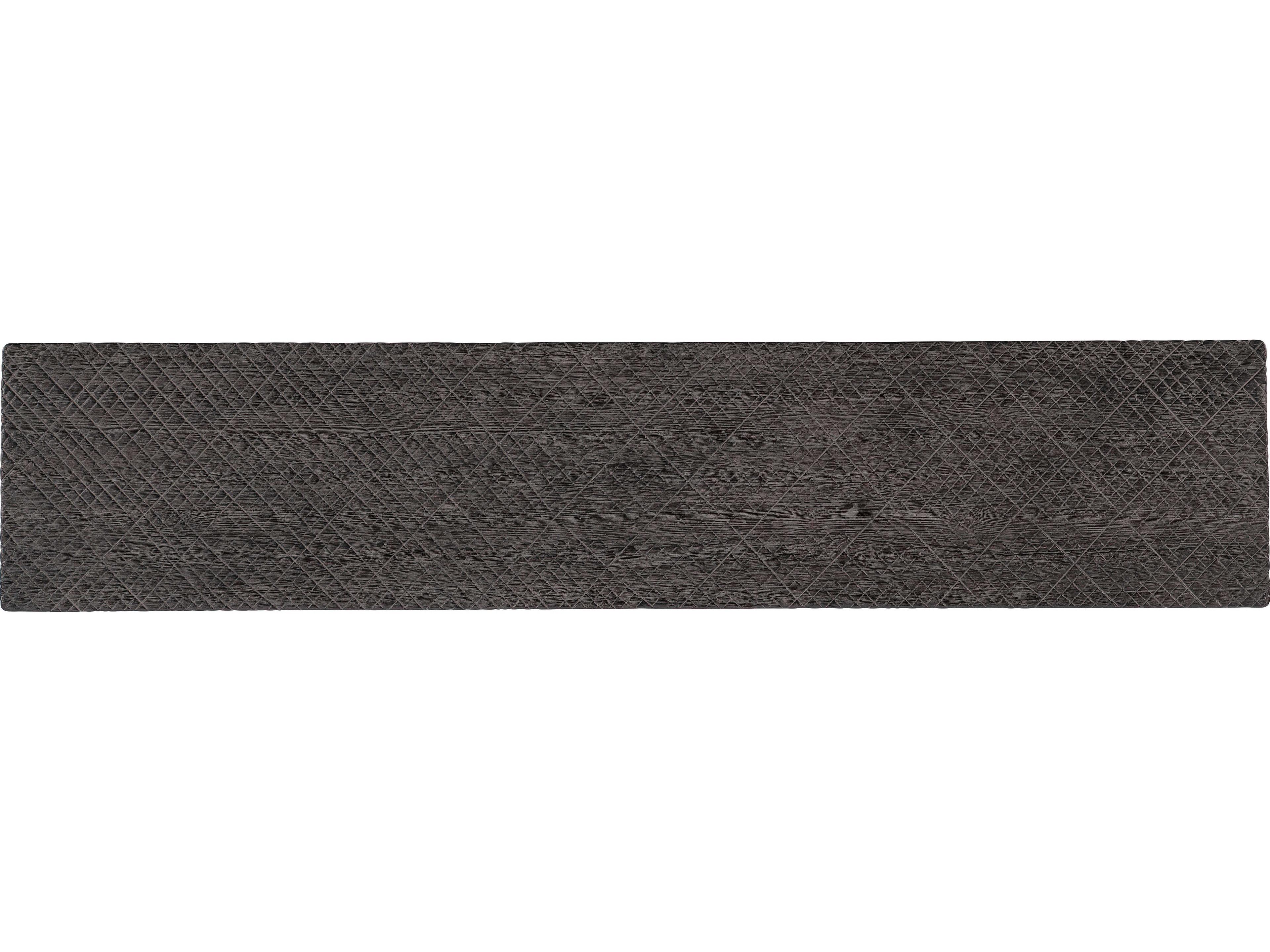 Hooker Furniture Big Sky Rectangular Resin Charcoal Furrowed Bark Vintage Natural Console Table