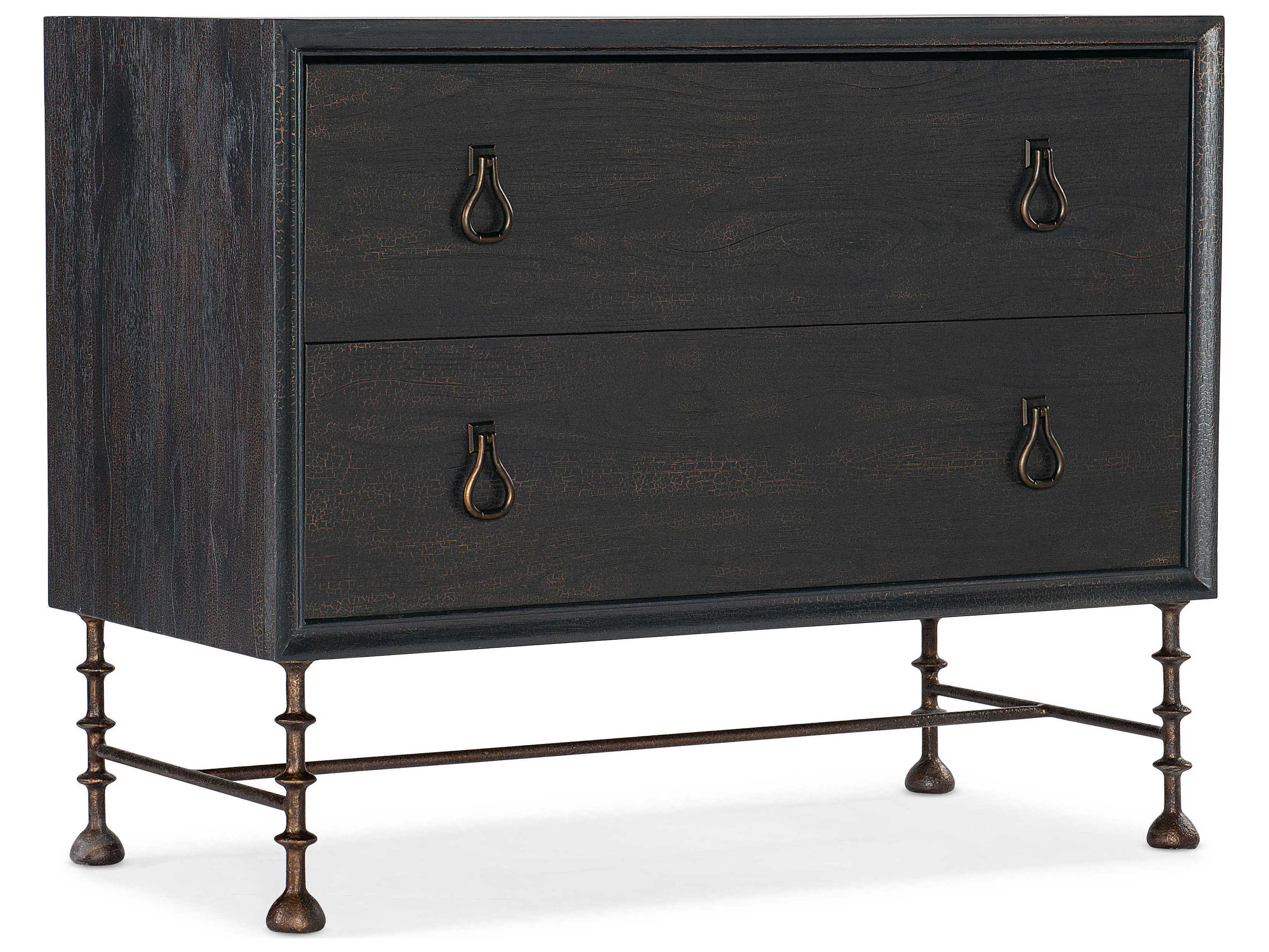 Hooker Furniture Big Sky 2-Drawers Black Cedar Wood Chest Nightstand