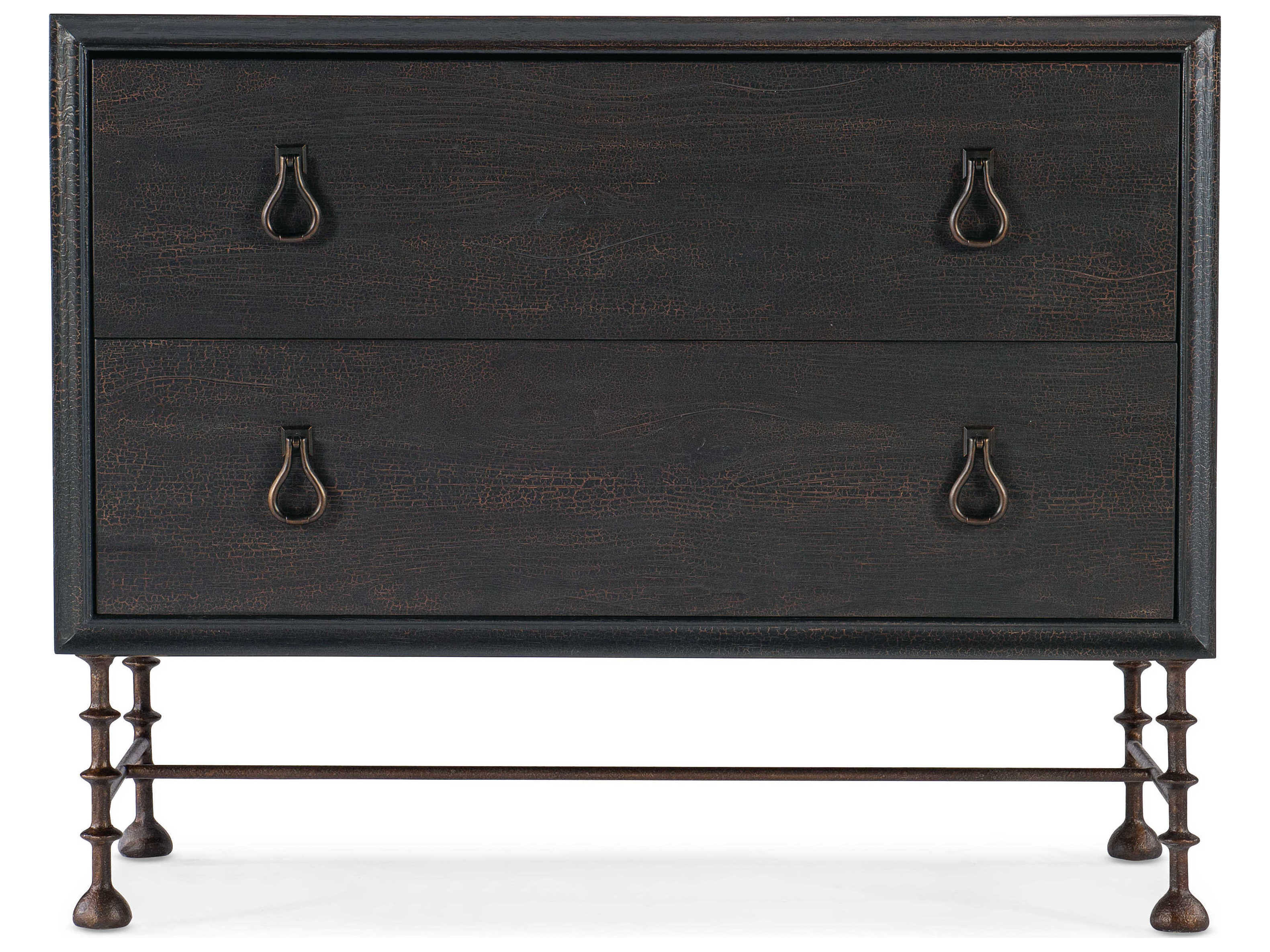Hooker Furniture Big Sky 2-Drawers Black Cedar Wood Chest Nightstand