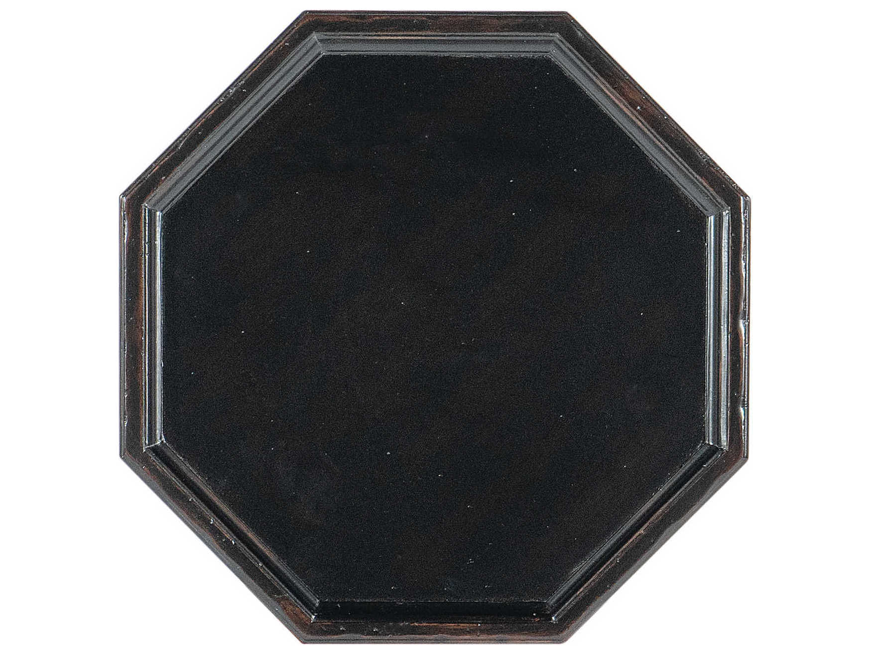 Luxecor Heritage Octagon Wood Black End Table